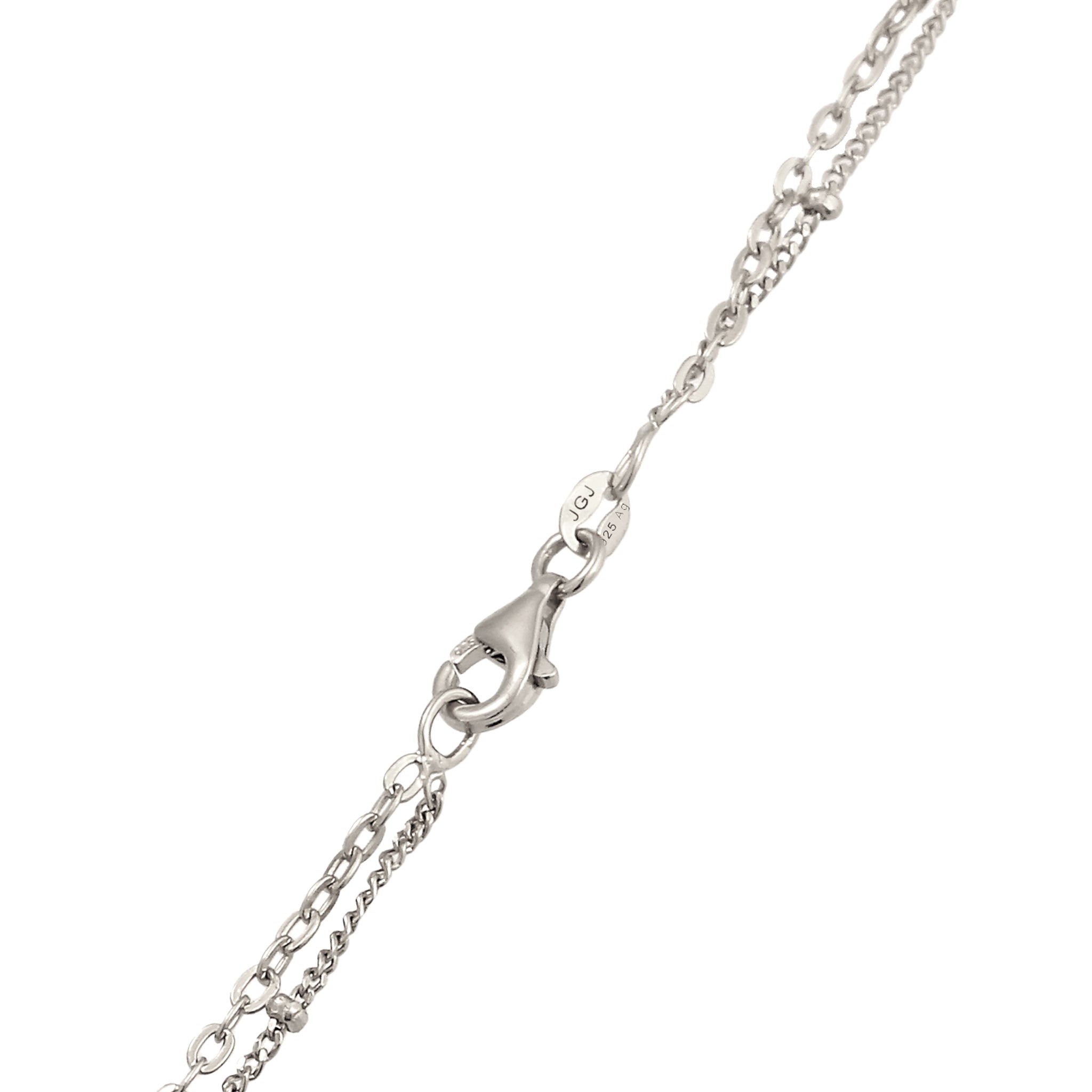 Silber - Elli | Layer-Kette Stern | mit Kristallen von Swarovski® (Weiß) | 925 Sterling Silber