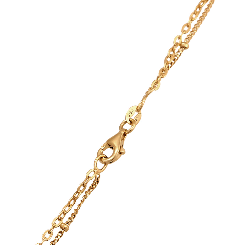 Gold - Elli | Layer-Kette Stern | mit Kristallen von Swarovski® (Weiß) | 925 Sterling Silber vergoldet
