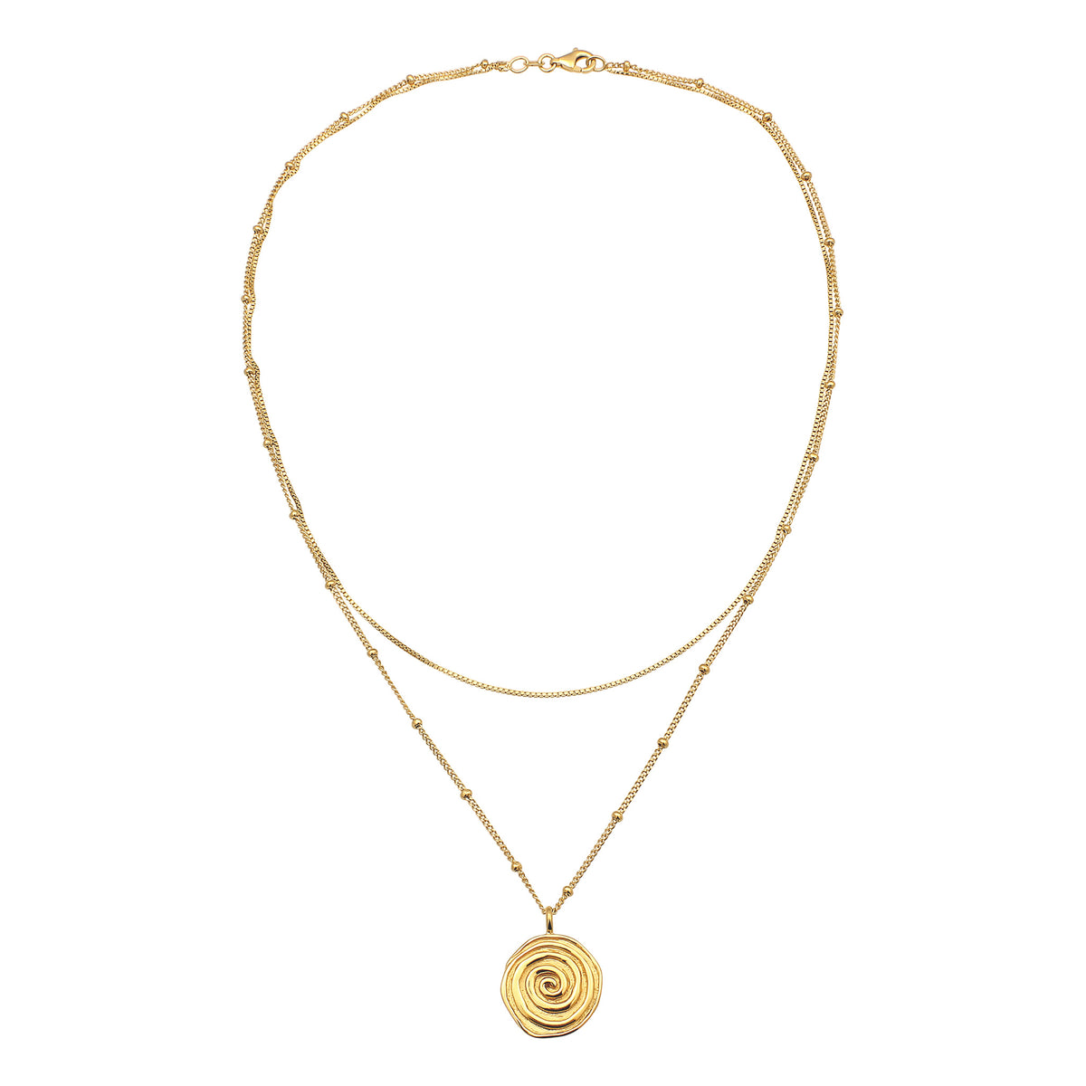 Gold - Elli | Layer-Halskette Spirale | 925 Sterling Silber vergoldet