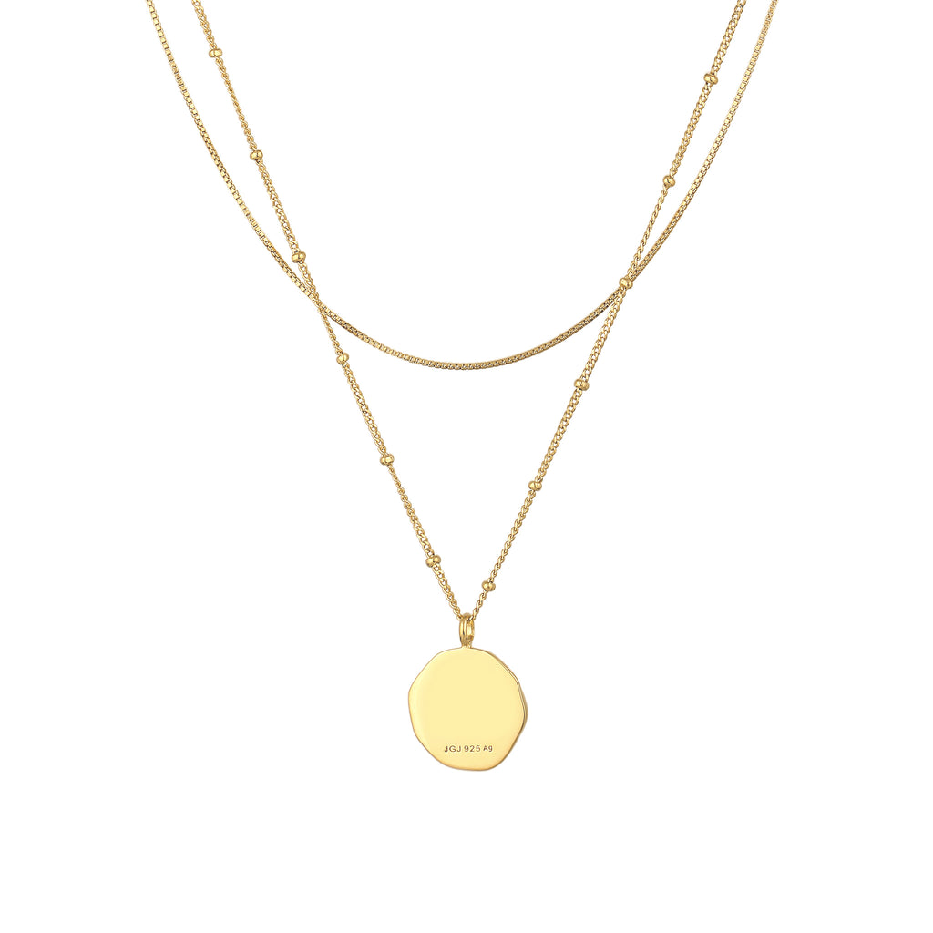 Gold - Elli | Layer-Halskette Spirale | 925 Sterling Silber vergoldet