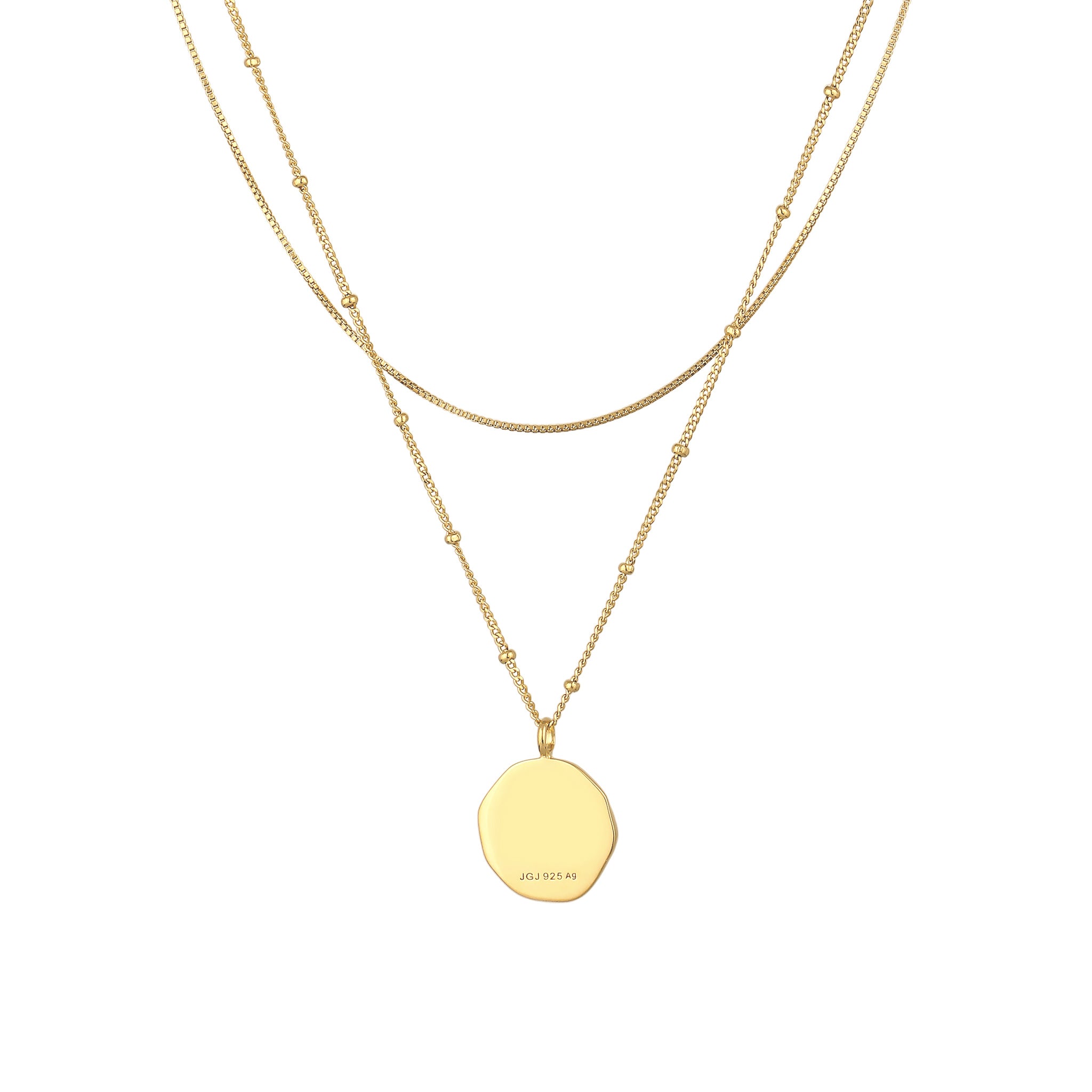 Gold - Elli | Layer-Halskette Spirale | 925 Sterling Silber vergoldet