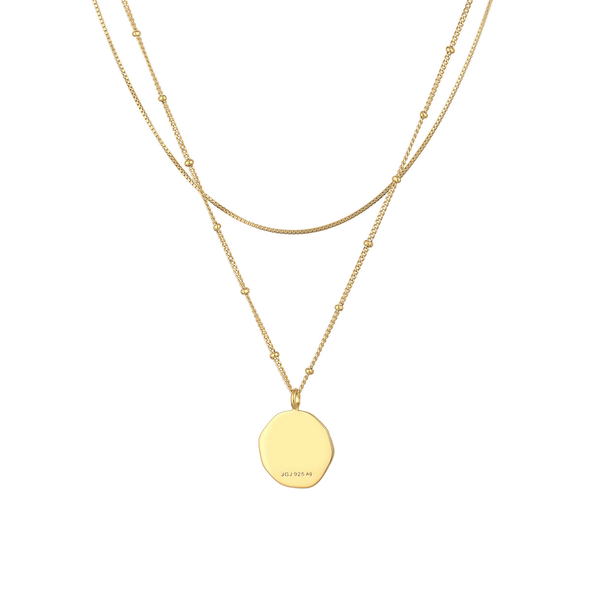 Gold - Elli | Layer-Halskette Spirale | 925 Sterling Silber vergoldet