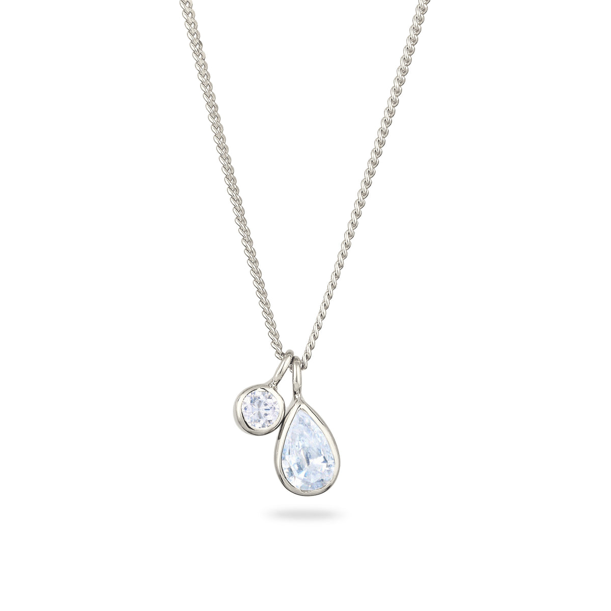 Silber - Elli | Halskette Tropfen | Zirkonia (Weiß) | 925 Sterling Silber