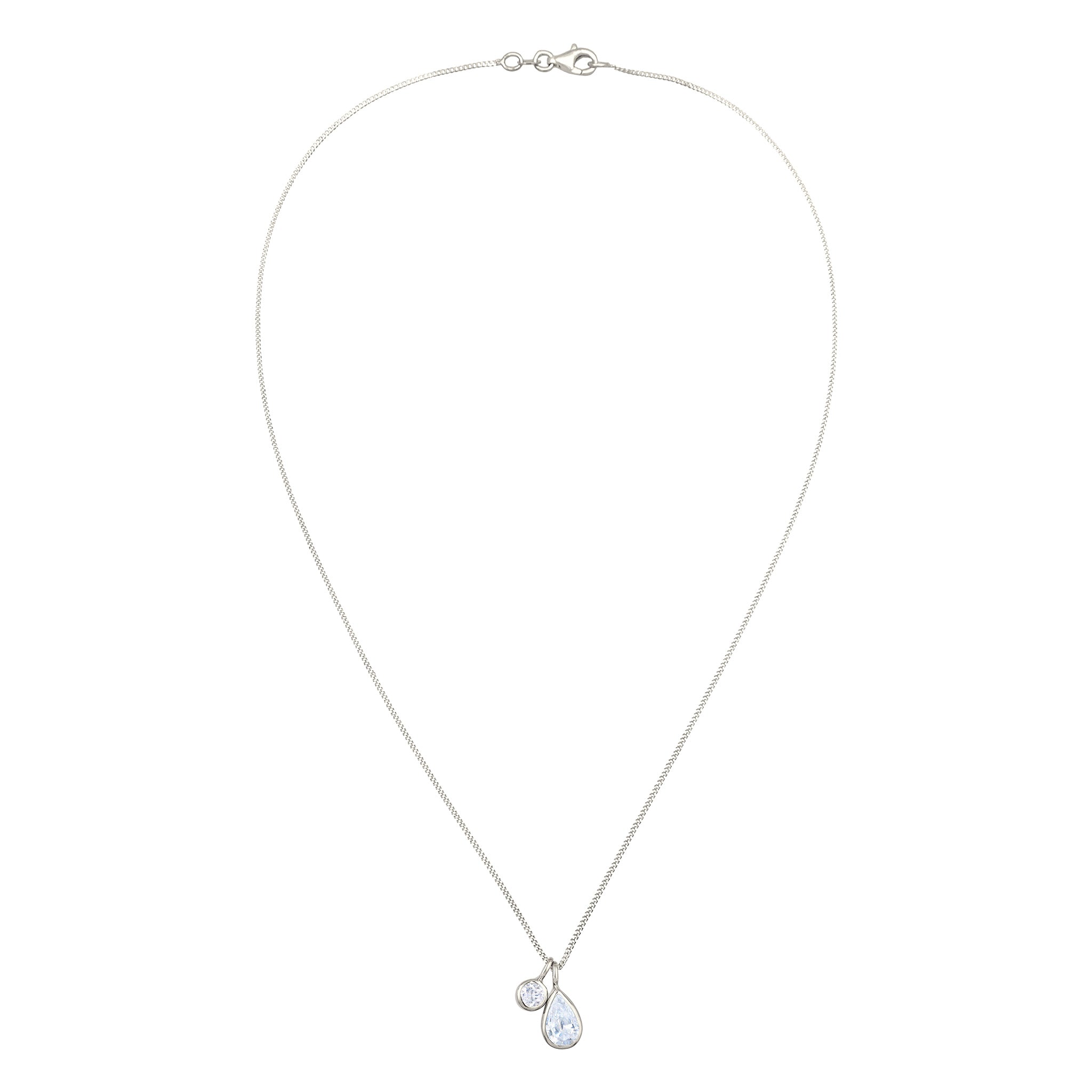 Silber - Elli | Halskette Tropfen | Zirkonia (Weiß) | 925 Sterling Silber