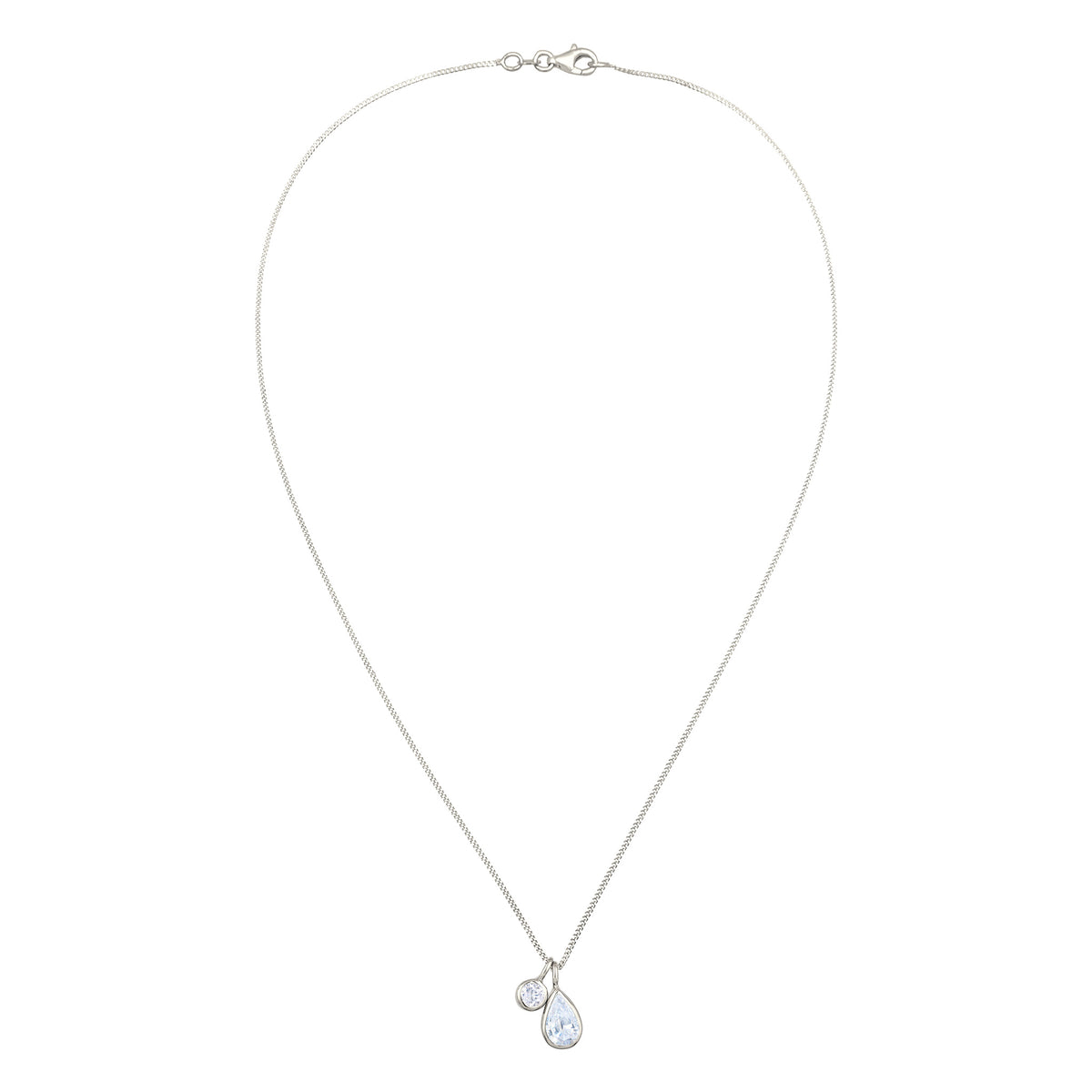 Silber - Elli | Halskette Tropfen | Zirkonia (Weiß) | 925 Sterling Silber