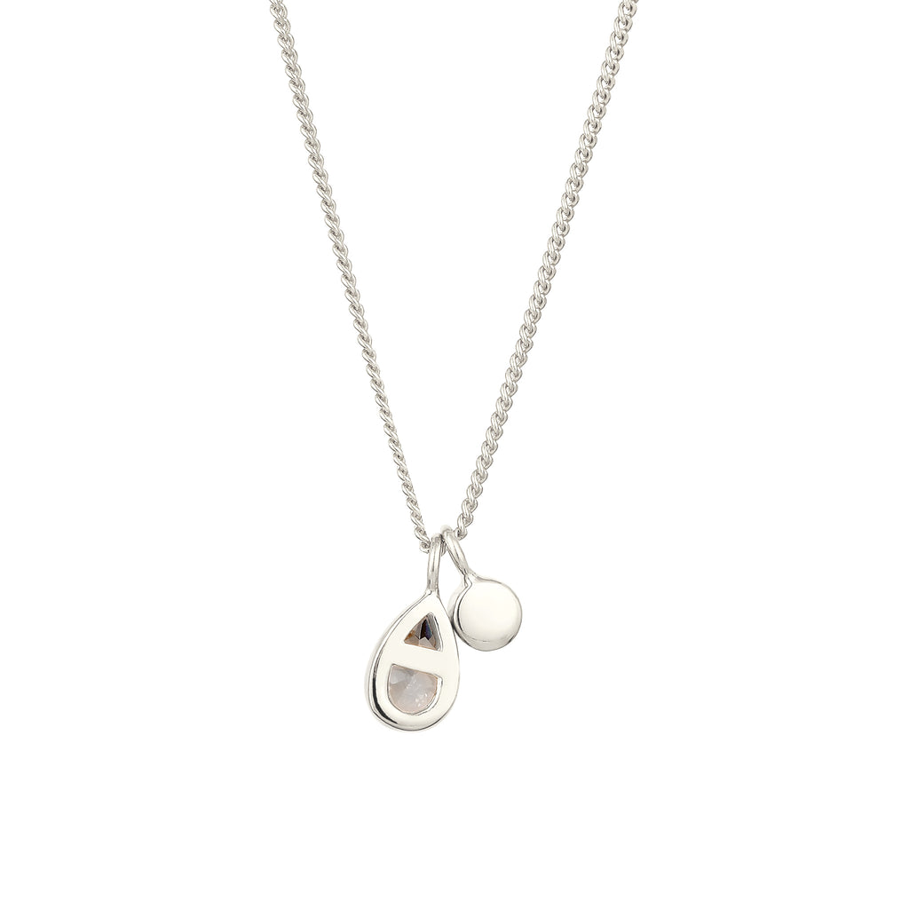 Silber - Elli | Halskette Tropfen | Zirkonia (Weiß) | 925 Sterling Silber