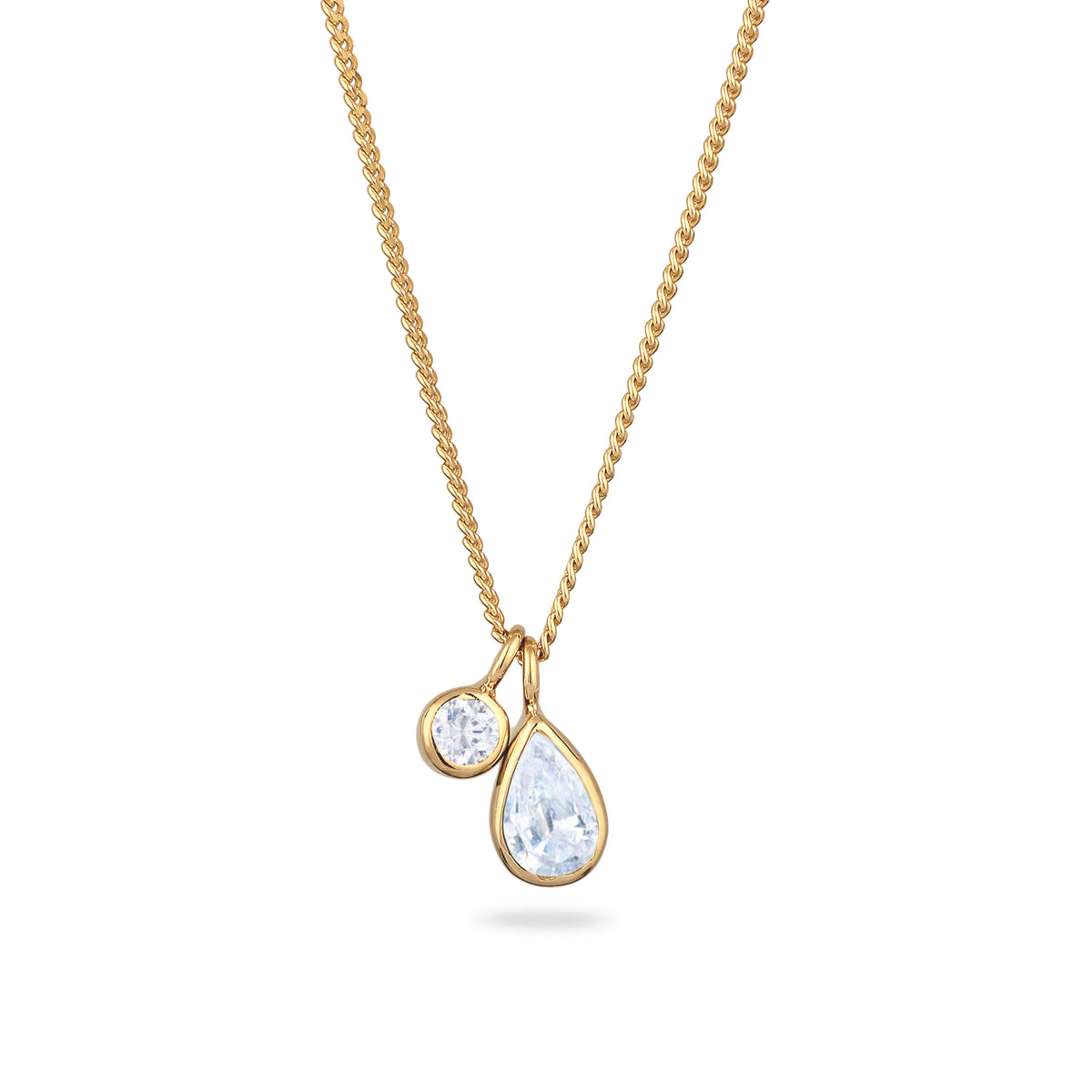 Gold - Elli | Halskette Tropfen | Zirkonia (Weiß) | 925 Sterling Silber vergoldet
