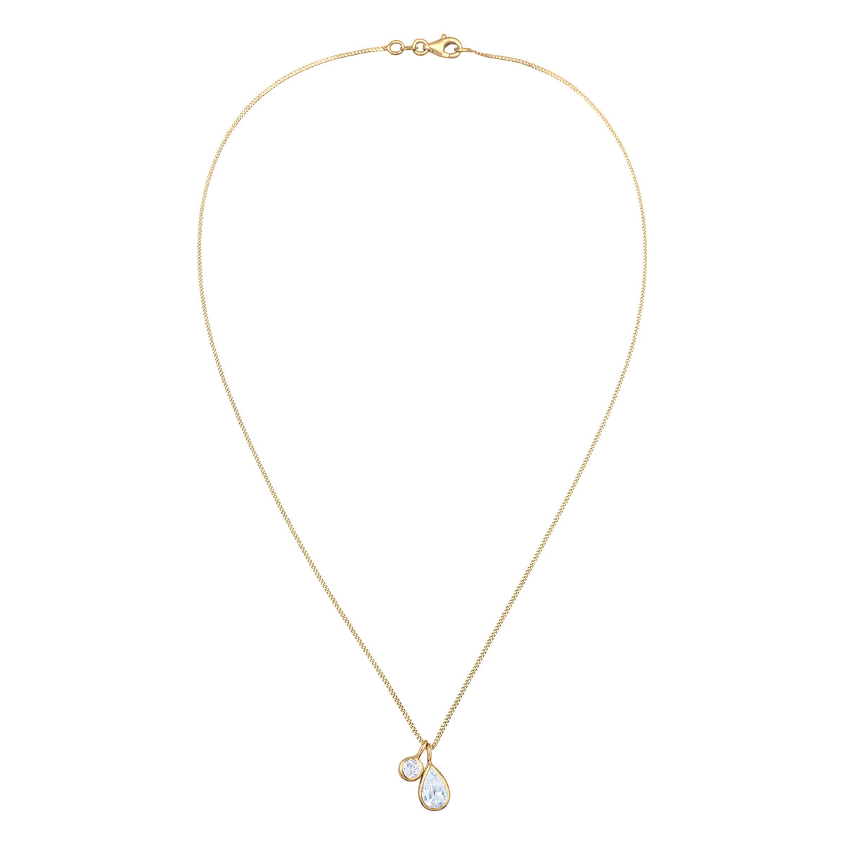 Gold - Elli | Halskette Tropfen | Zirkonia (Weiß) | 925 Sterling Silber vergoldet