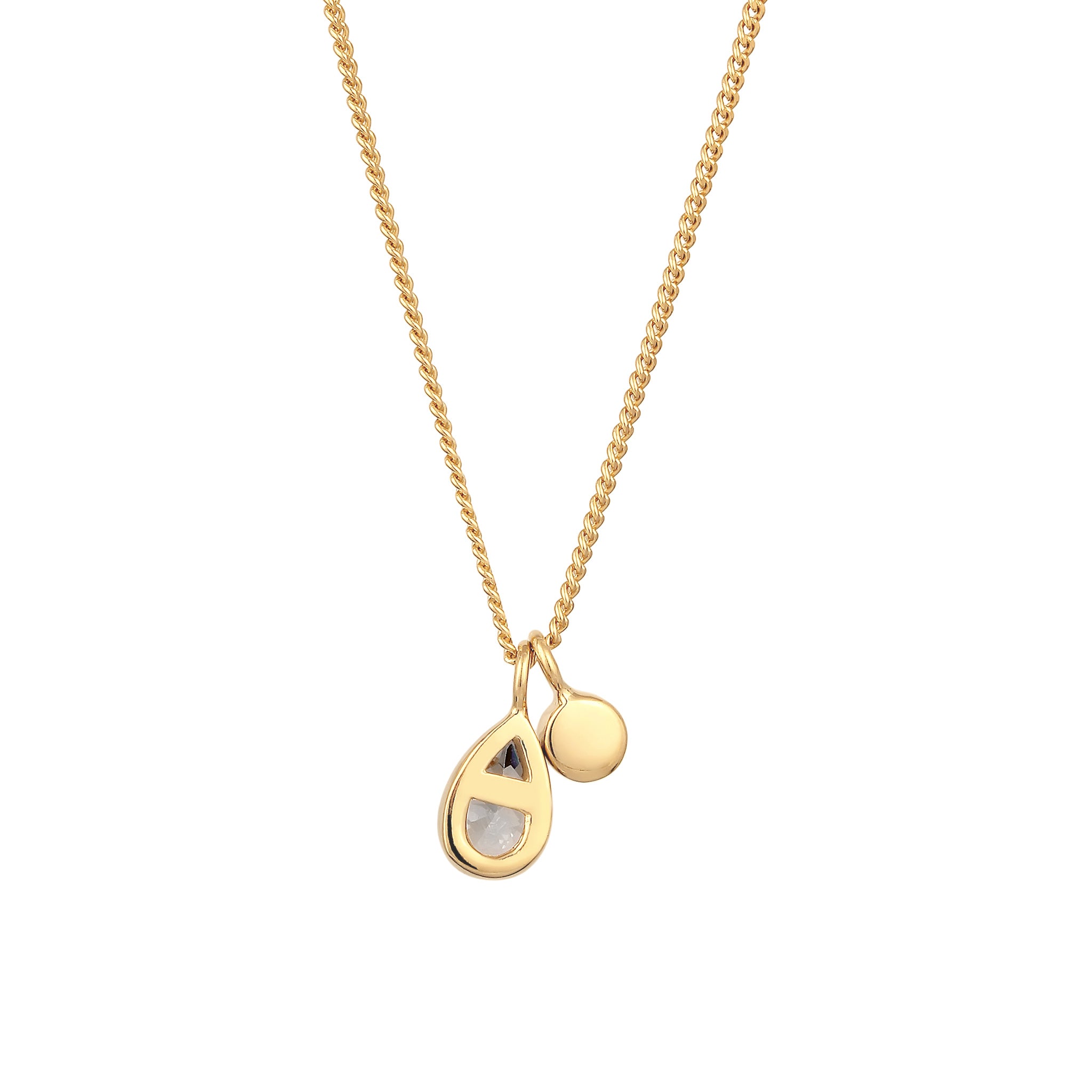 Gold - Elli | Halskette Tropfen | Zirkonia (Weiß) | 925 Sterling Silber vergoldet
