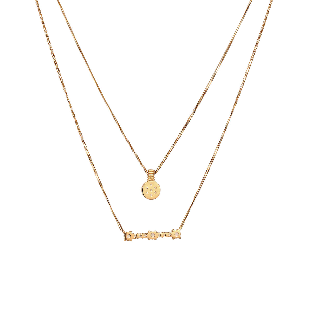 Gold - Elli PREMIUM | Layer-Halskette | Mondstein (Regenbogen) | 925 Sterling Silber Vermeil