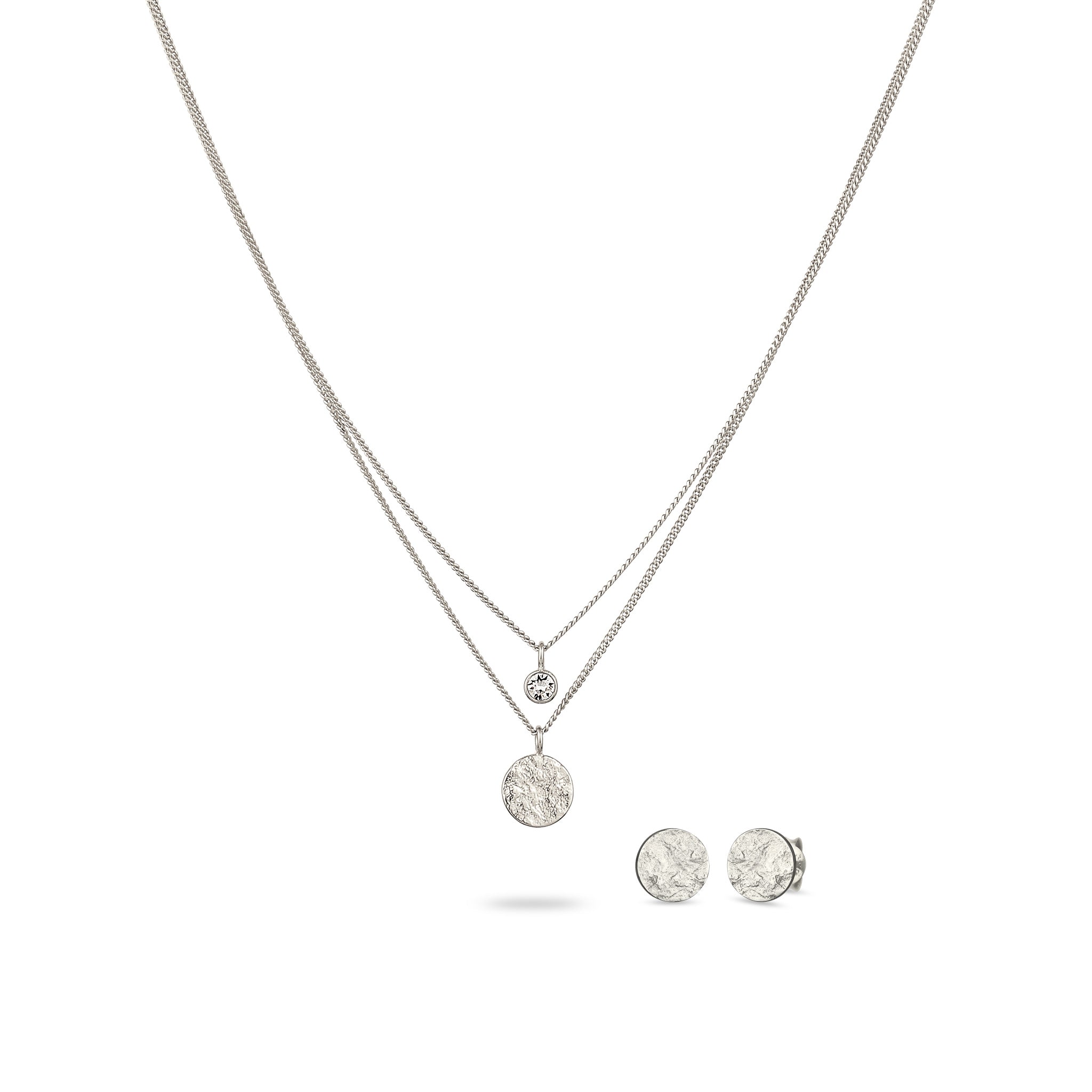 Silber - Elli | Schmuckset mit Swarovski® Kristallen (Weiß) | 925 Sterling Silber