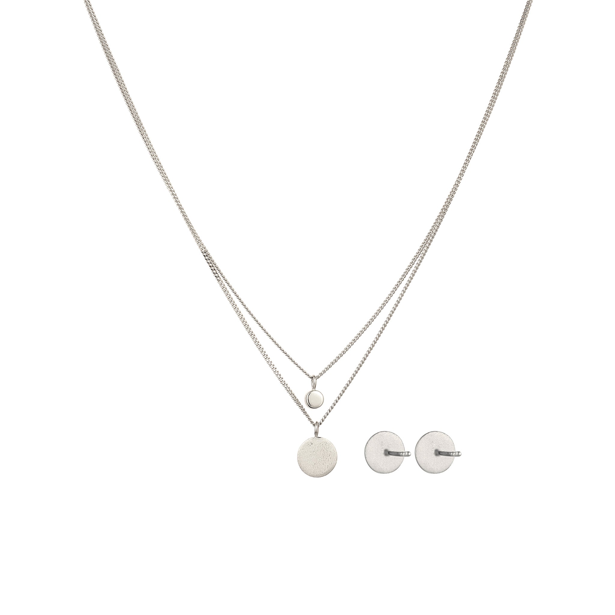 Silber - Elli | Schmuckset Plättchen | mit Kristallen von Swarovski® (Weiß) | 925 Sterling Silber