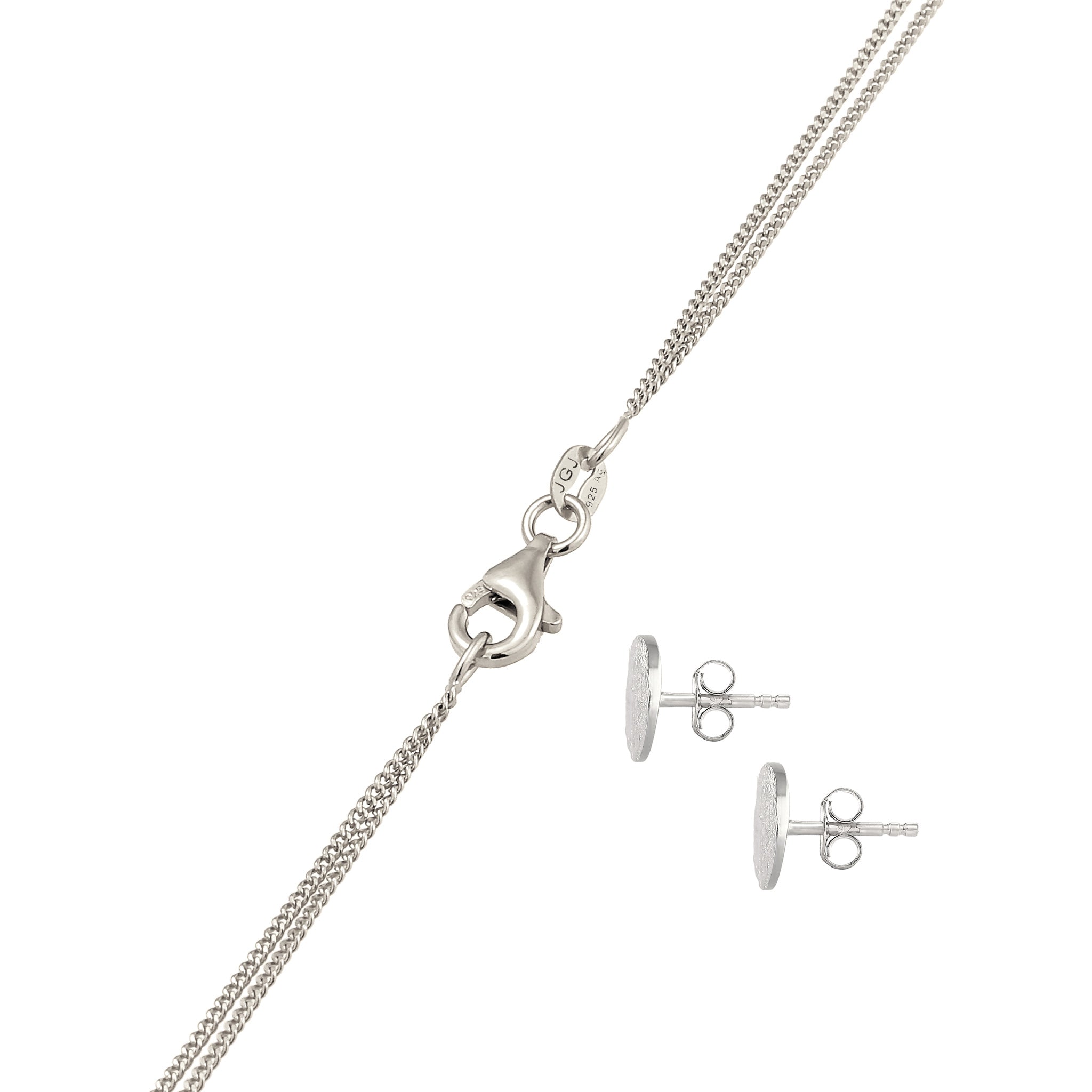 Silber - Elli | Schmuckset Plättchen | mit Kristallen von Swarovski® (Weiß) | 925 Sterling Silber