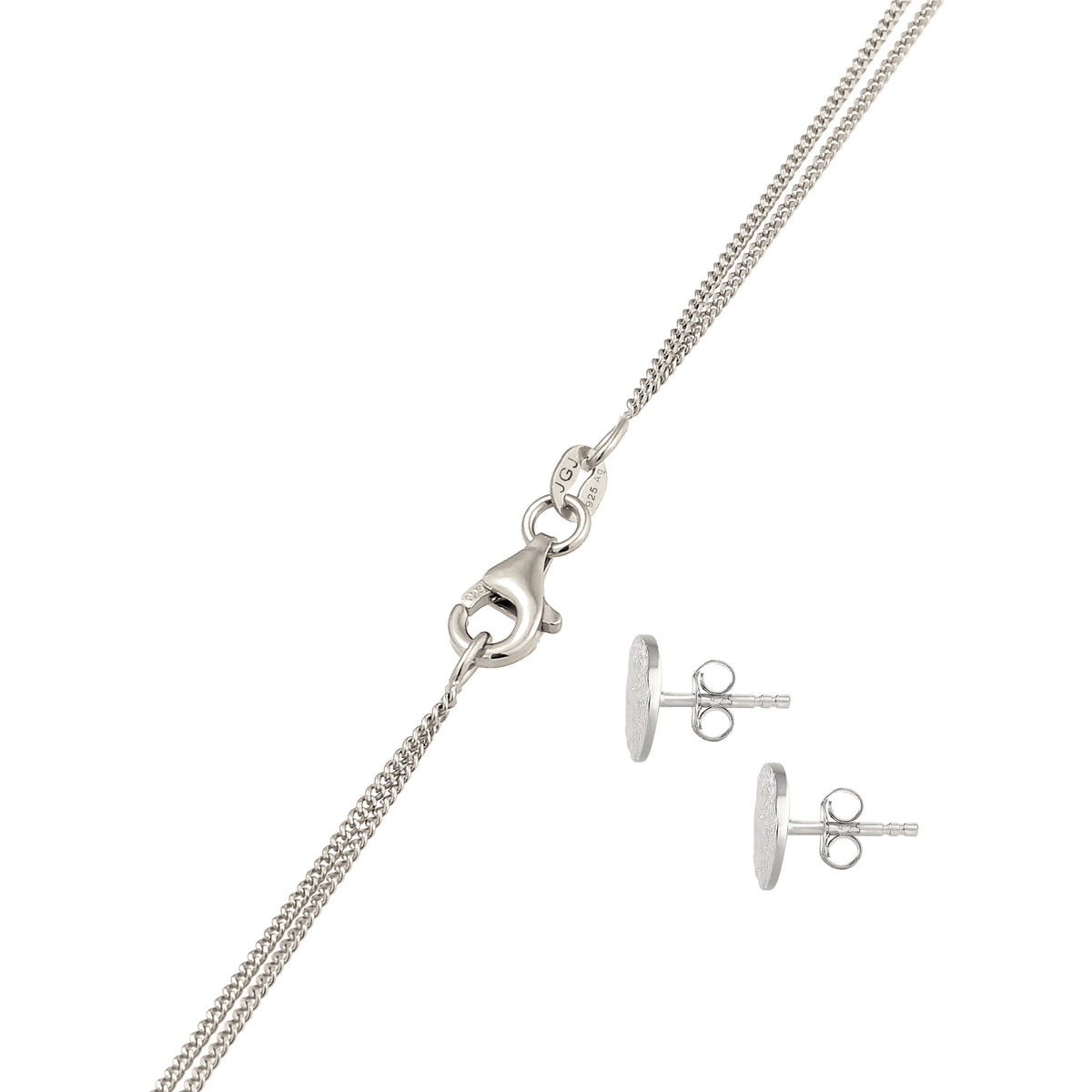 Silber - Elli | Schmuckset Plättchen | mit Kristallen von Swarovski® (Weiß) | 925 Sterling Silber