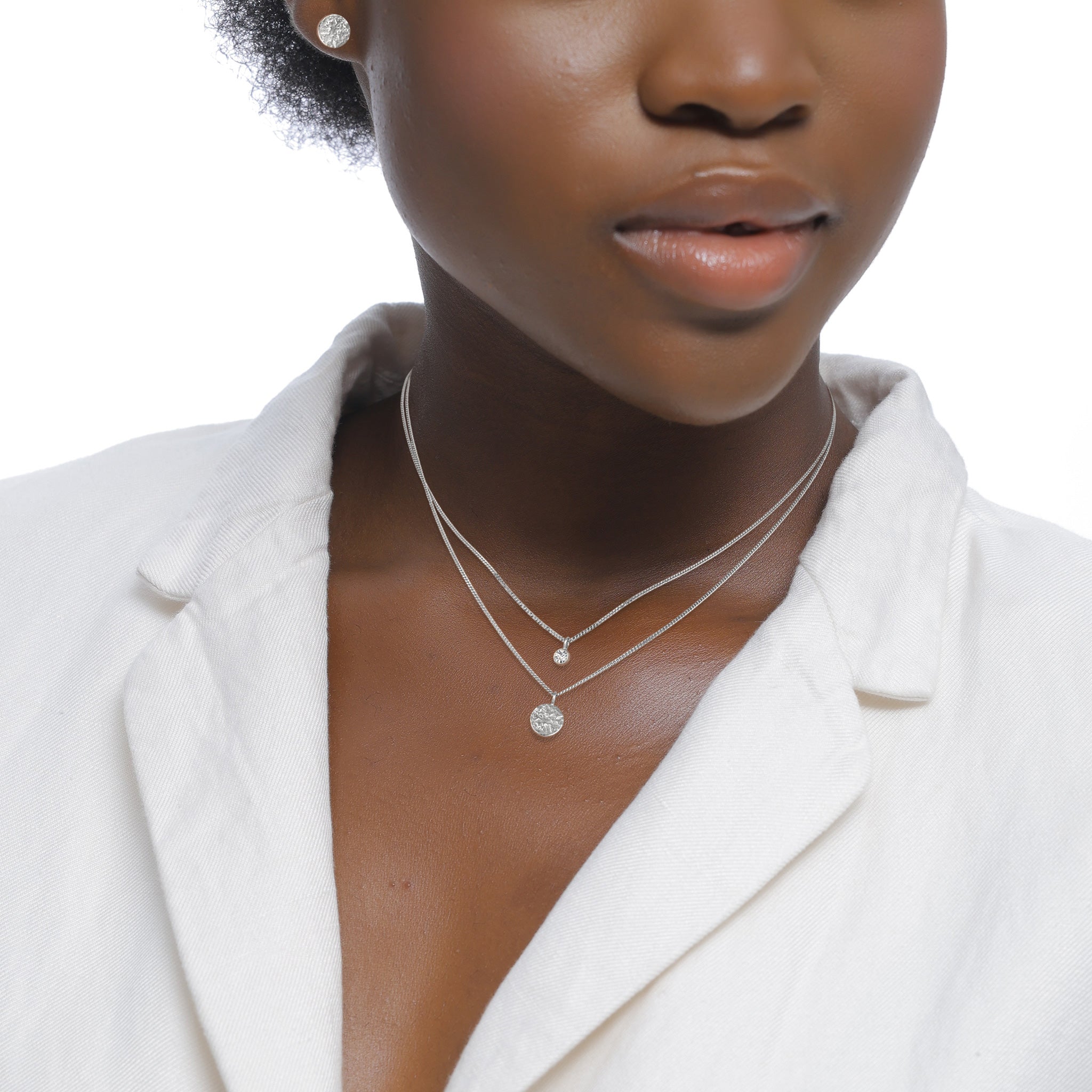 Silber - Elli | Schmuckset Plättchen | mit Kristallen von Swarovski® (Weiß) | 925 Sterling Silber