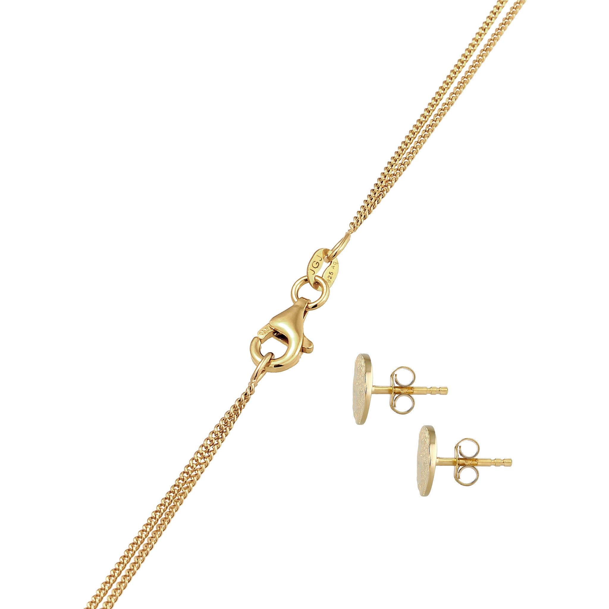 Gold - Elli | Schmuckset mit Swarovski® Kristallen (Weiß) | 925 Sterling Silber