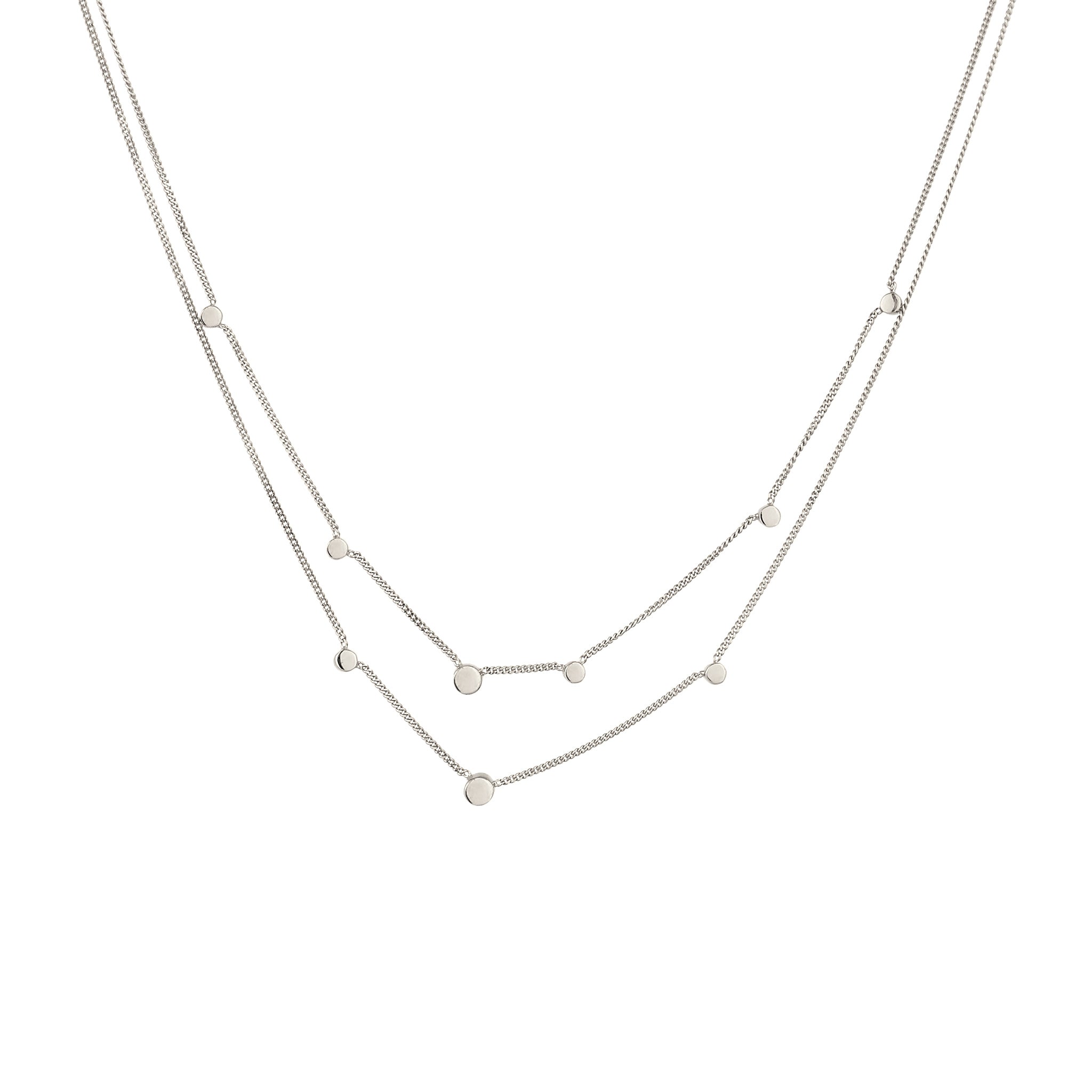 Silber - Elli | Layer-Halskette | Mit Kristallen von Swarovski® (Weiß) | 925 Sterling Silber