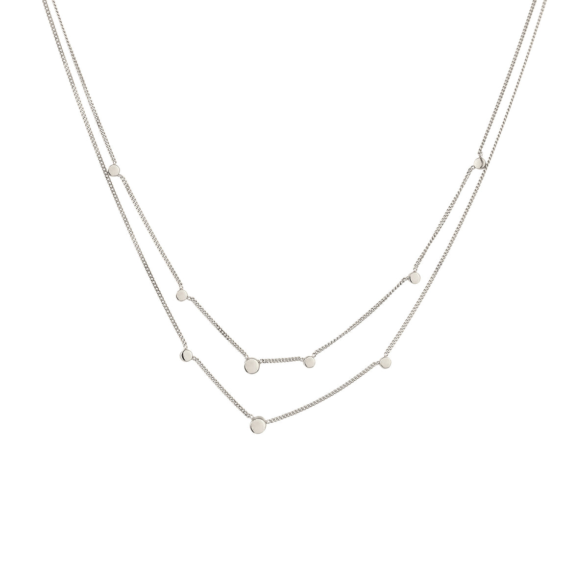 Silber - Elli | Layer-Halskette | Mit Kristallen von Swarovski® (Weiß) | 925 Sterling Silber