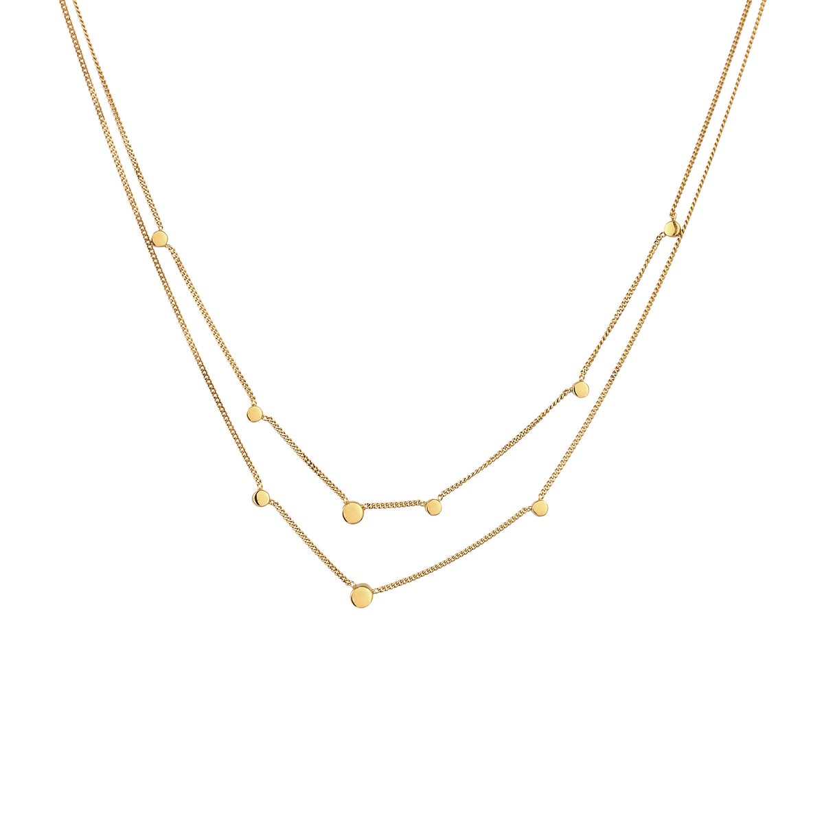Gold - Elli | Layer-Halskette | Mit Kristallen von Swarovski® (Weiß) | 925 Sterling Silber vergoldet
