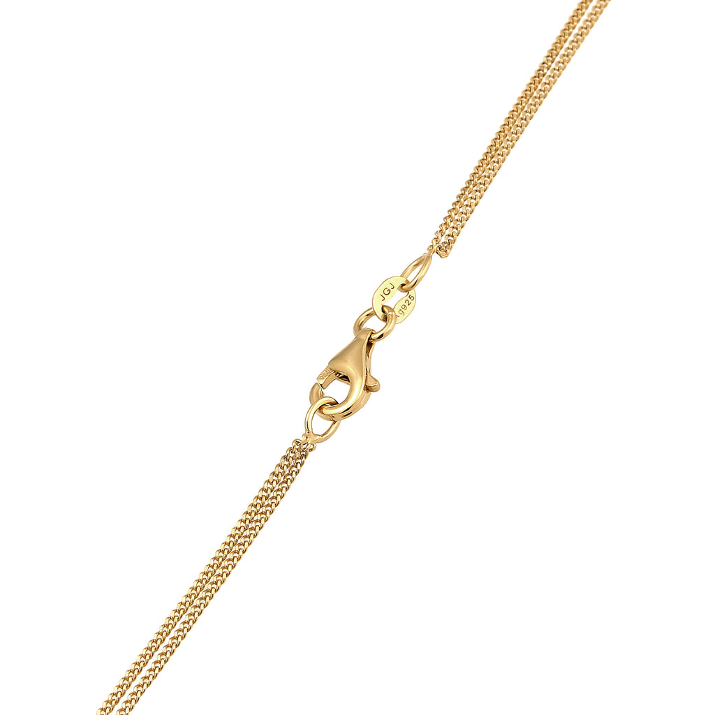 Gold - Elli | Layer-Halskette | Mit Kristallen von Swarovski® (Weiß) | 925 Sterling Silber vergoldet