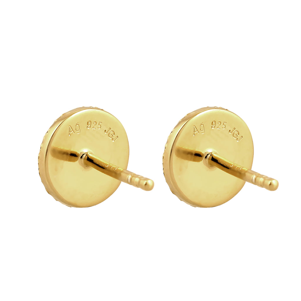 Gold - Elli | Ohrstecker Plättchen | 925 Sterling Silber vergoldet