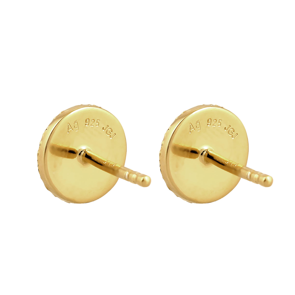 Gold - Elli | Ohrstecker Plättchen | 925 Sterling Silber vergoldet
