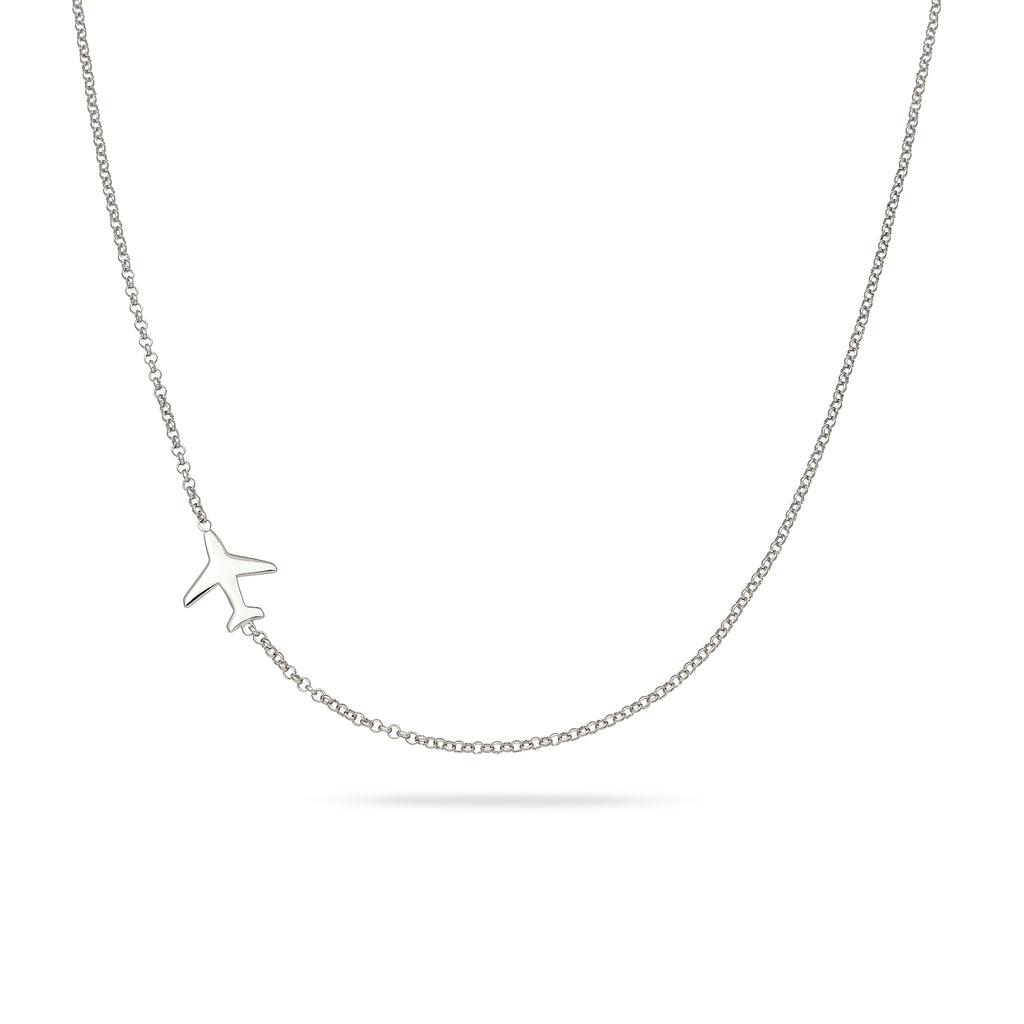 Silber - Elli | Halskette Flugzeug | 925 Sterling Silber