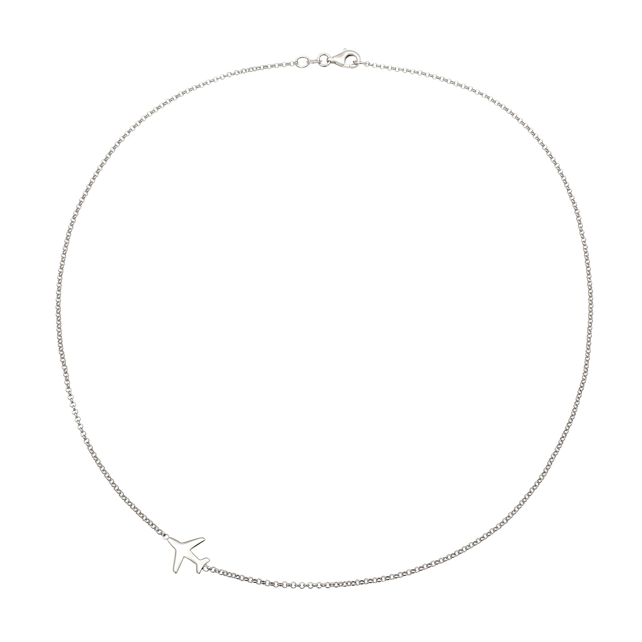 Silber - Elli | Halskette Flugzeug | 925 Sterling Silber