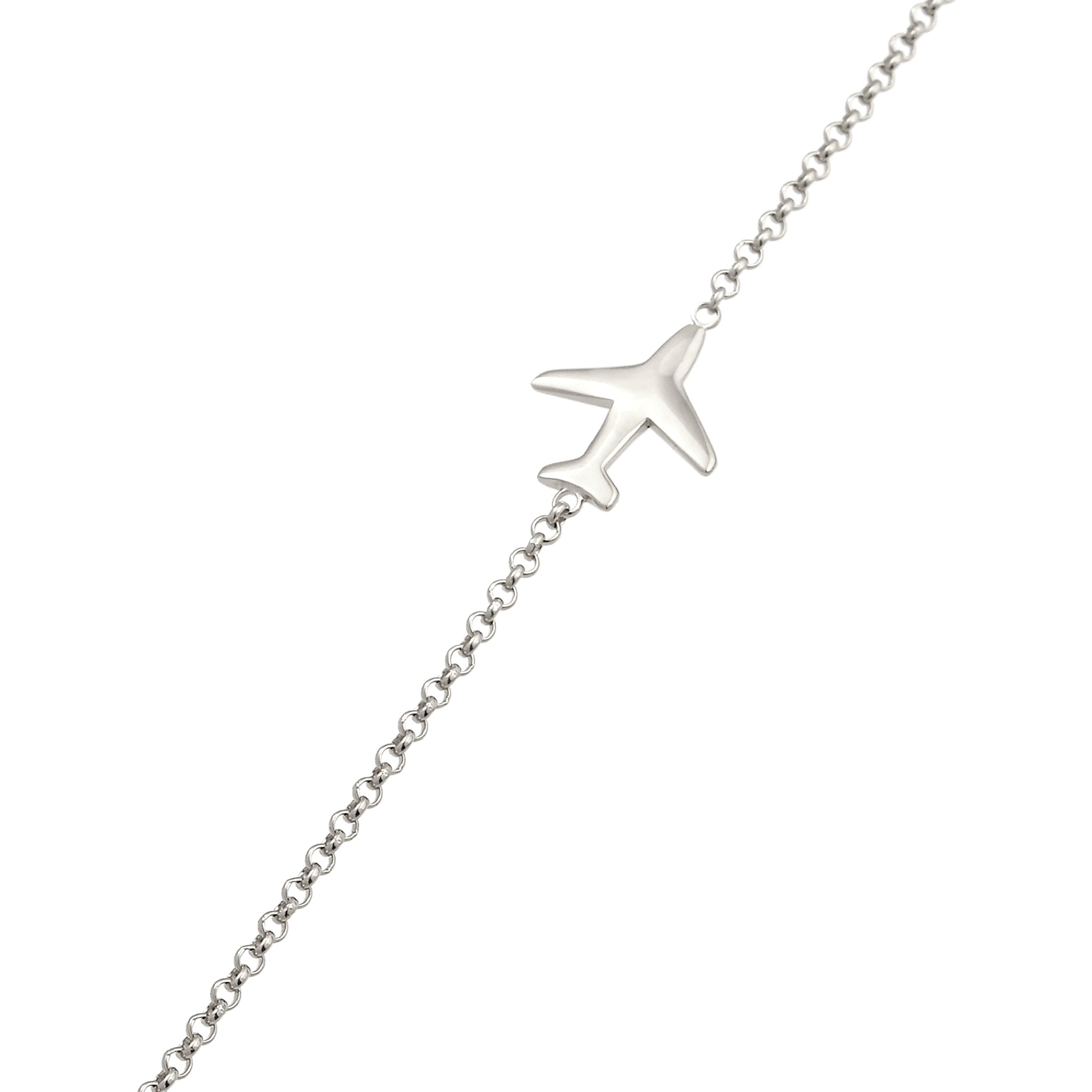 Silber - Elli | Halskette Flugzeug | 925 Sterling Silber