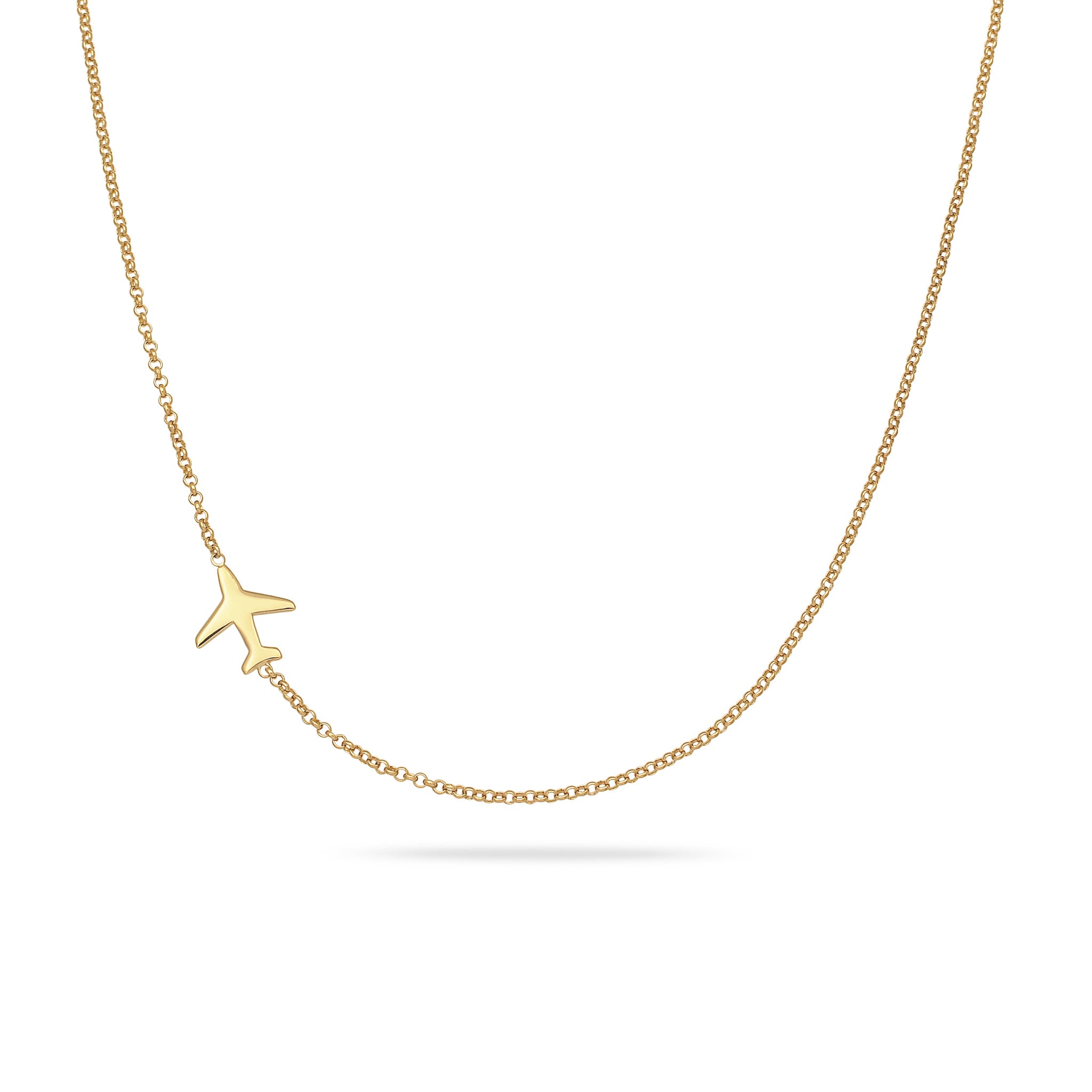 Gold - Elli | Halskette Flugzeug | 925 Sterling Silber vergoldet