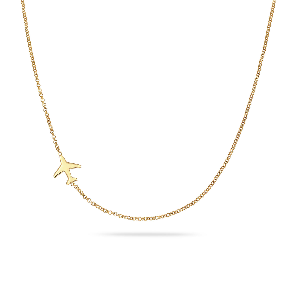 Gold - Elli | Halskette Flugzeug | 925 Sterling Silber vergoldet