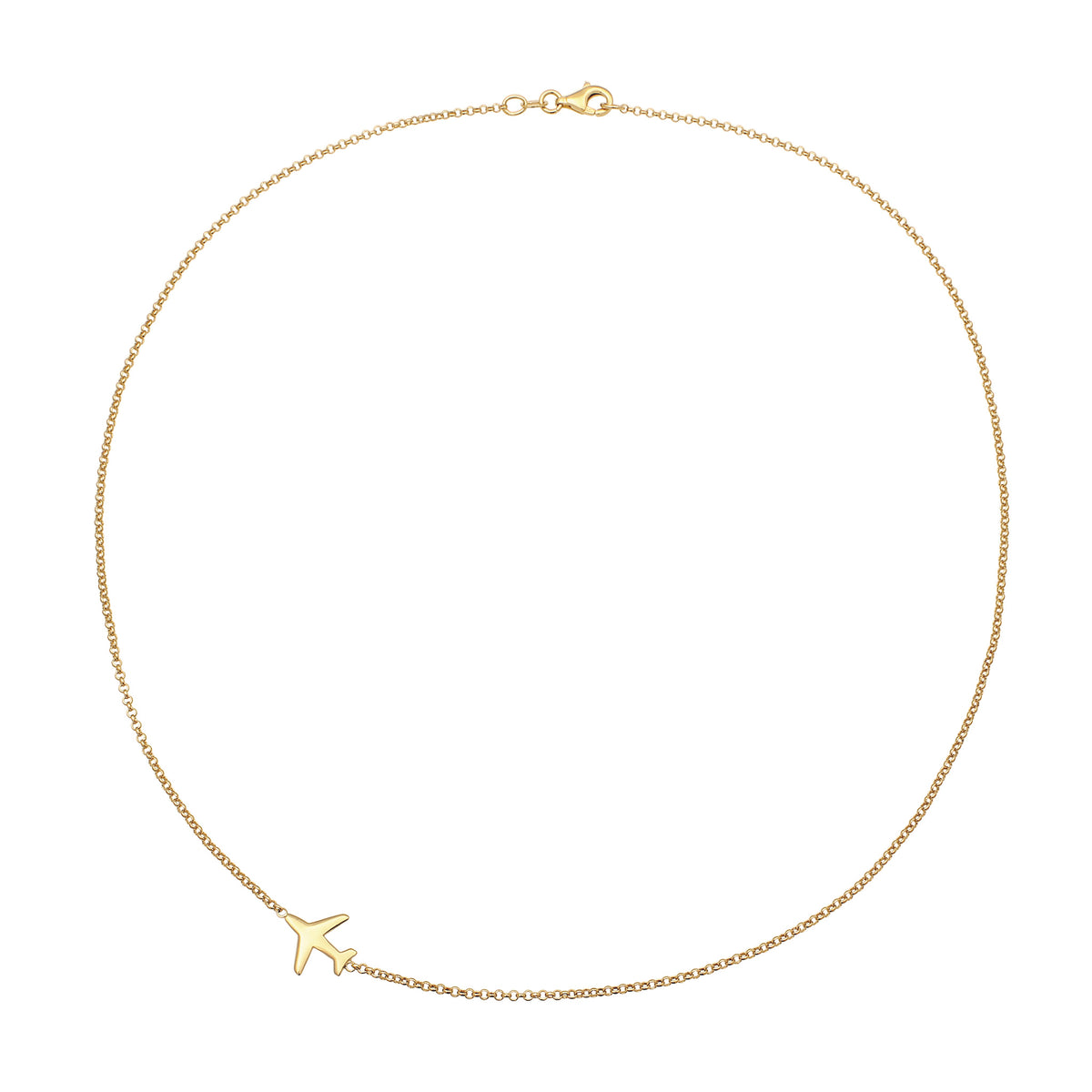 Gold - Elli | Halskette Flugzeug | 925 Sterling Silber vergoldet