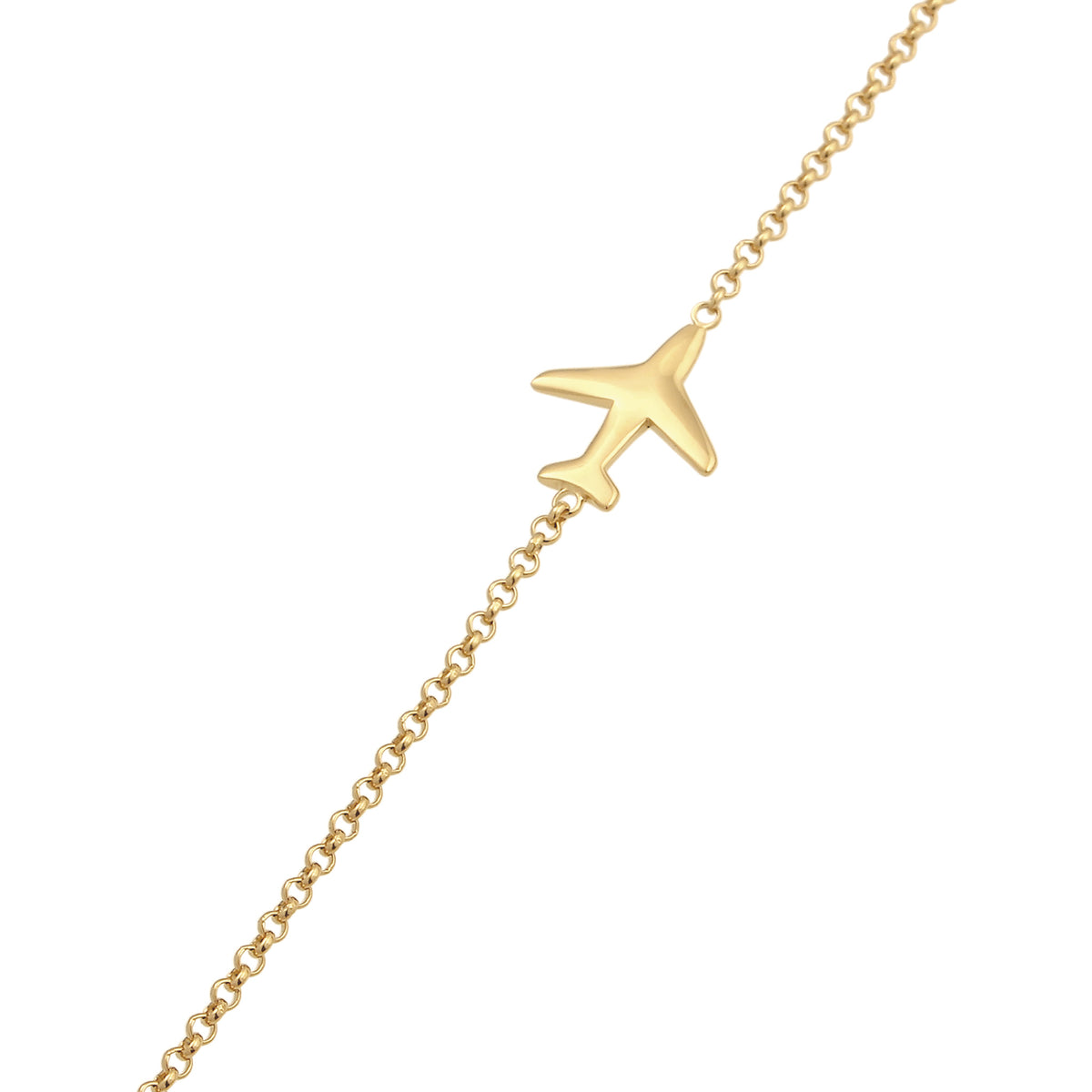 Gold - Elli | Halskette Flugzeug | 925 Sterling Silber vergoldet