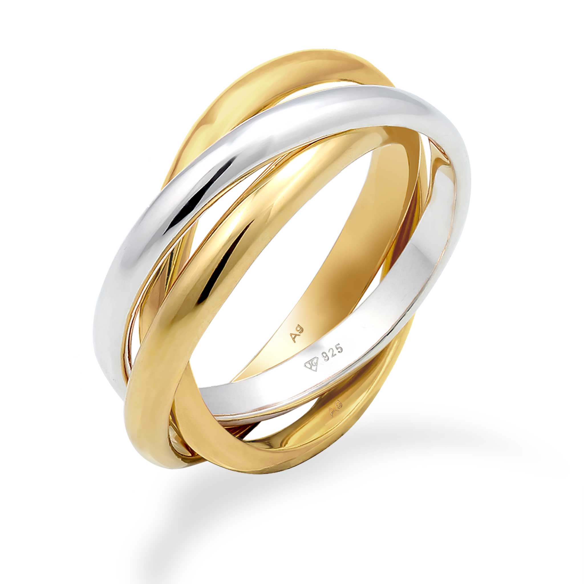 Zweifarbig - Elli | Wickelring Bicolor | 925 Sterling Silber vergoldet