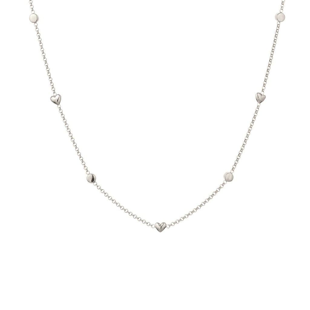 Silber - Elli | Halskette Herz | Mit Kristallen von Swarovski® (Weiß) | 925 Sterling Silber