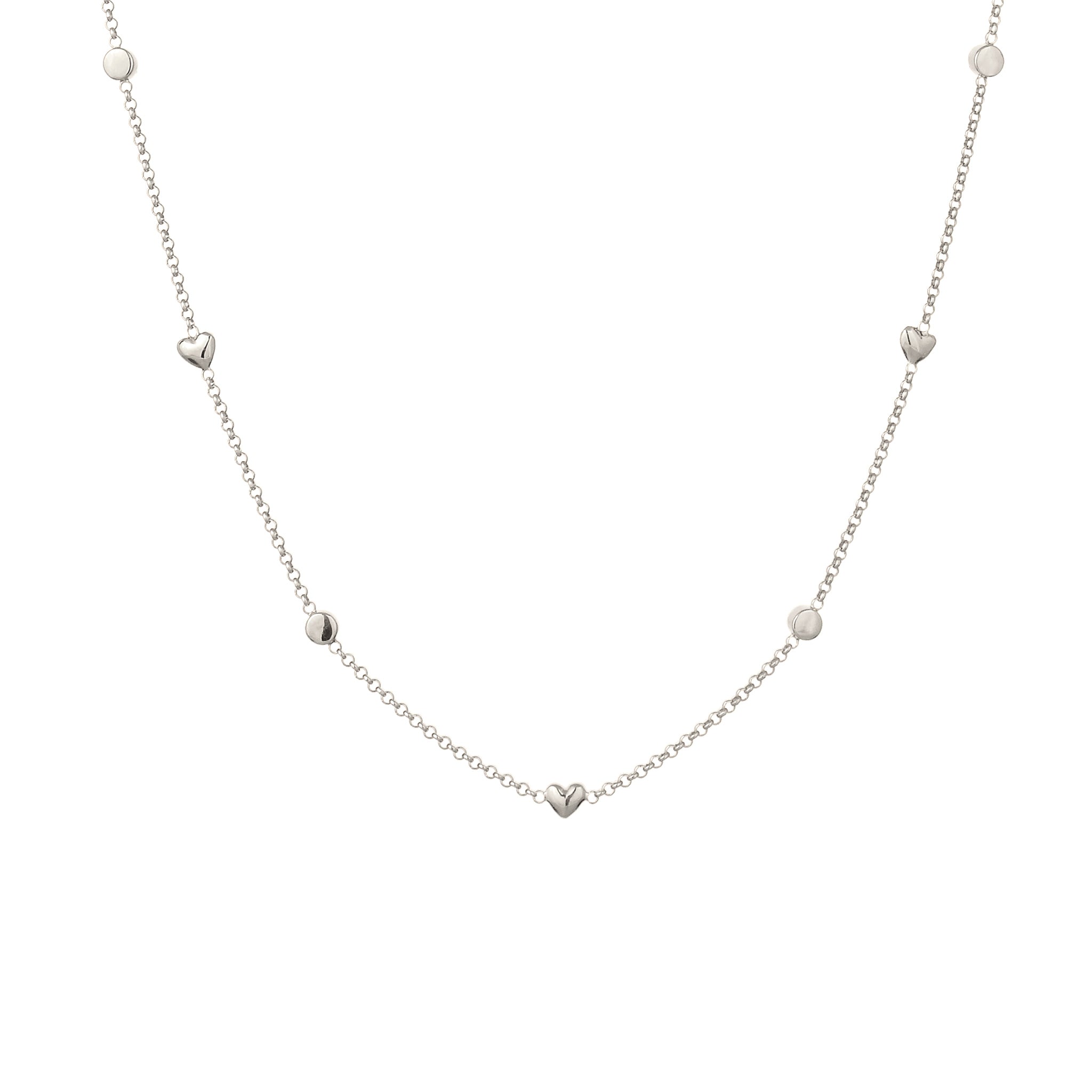 Silber - Elli | Halskette Herz | Mit Kristallen von Swarovski® (Weiß) | 925 Sterling Silber