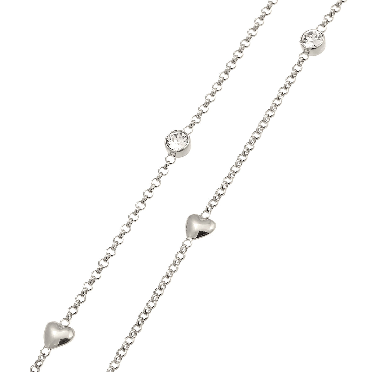 Silber - Elli | Halskette Herz | Mit Kristallen von Swarovski® (Weiß) | 925 Sterling Silber