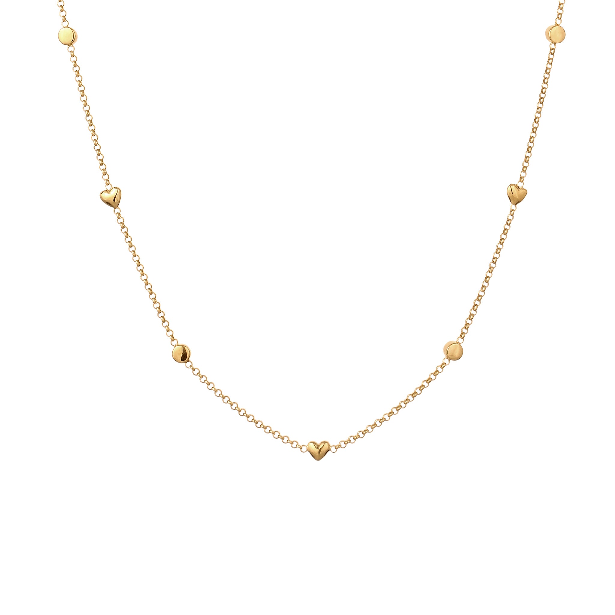 Gold - Elli | Halskette Herz | Mit Kristalle von Swarovski® (Weiß) | 925 Sterling Silber vergoldet