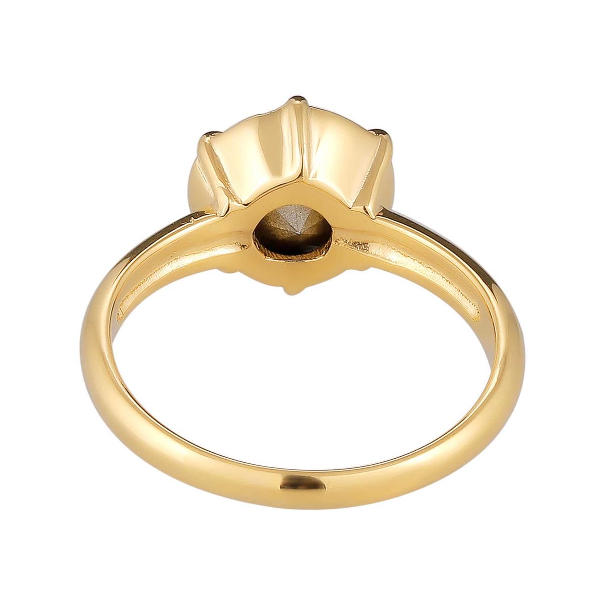 Gold - Elli | Solitär-Ring | Glas Kristalle (Blau) | 925 Sterling Silber vergoldet