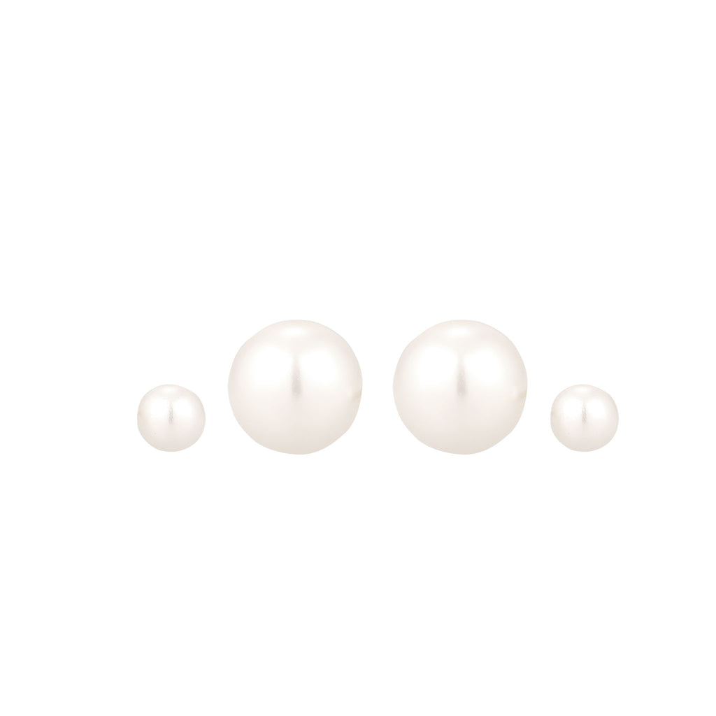 Silber - Elli | Ohrstecker Set | Perlen von Swarovski® (Weiß) | 925 Sterling Silber