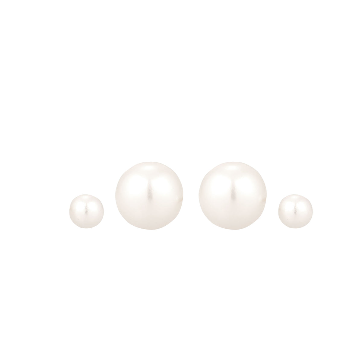 Silber - Elli | Ohrstecker Set | Perlen von Swarovski® (Weiß) | 925 Sterling Silber