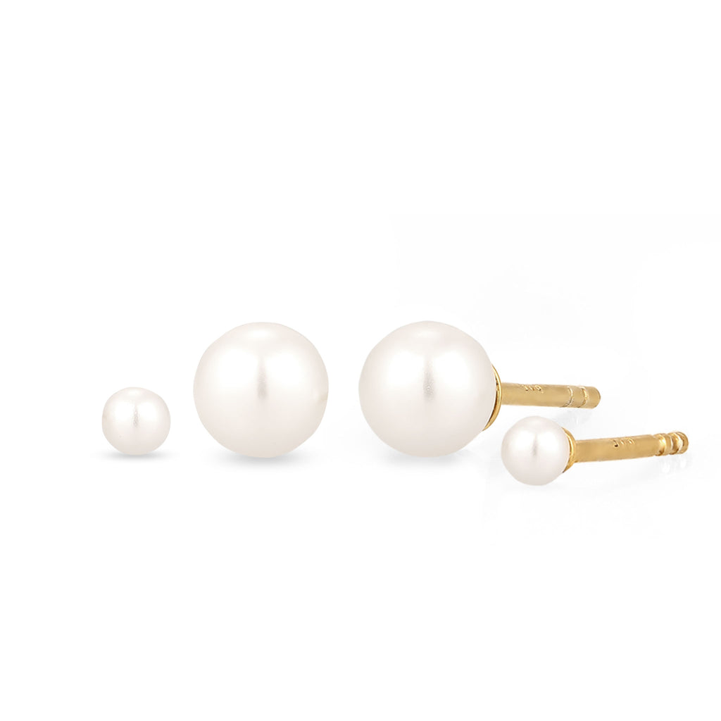 Gold - Elli | Ohrstecker Set | Perlen von Swarovski® (Weiß) | 925 Sterling Silber vergoldet