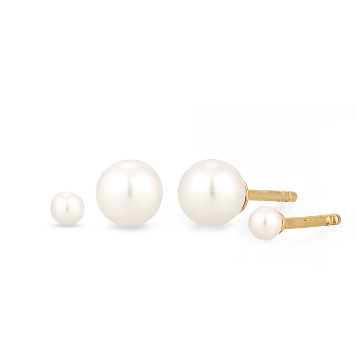 Gold - Elli | Ohrstecker Set | Perlen von Swarovski® (Weiß) | 925 Sterling Silber vergoldet