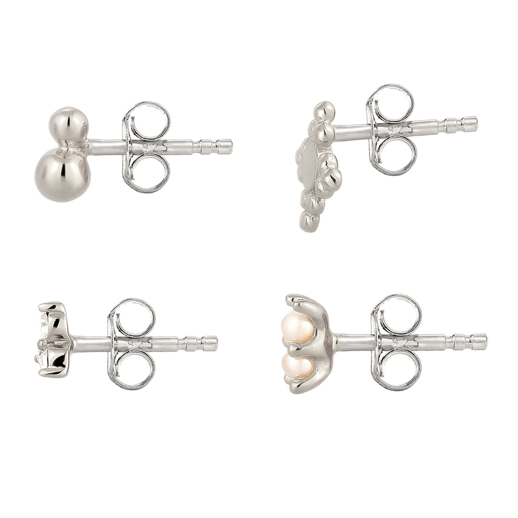Silber - Elli | Ohrstecker Set | mit Kristalle von Swarovski® (Weiß) | 925 Sterling Silber