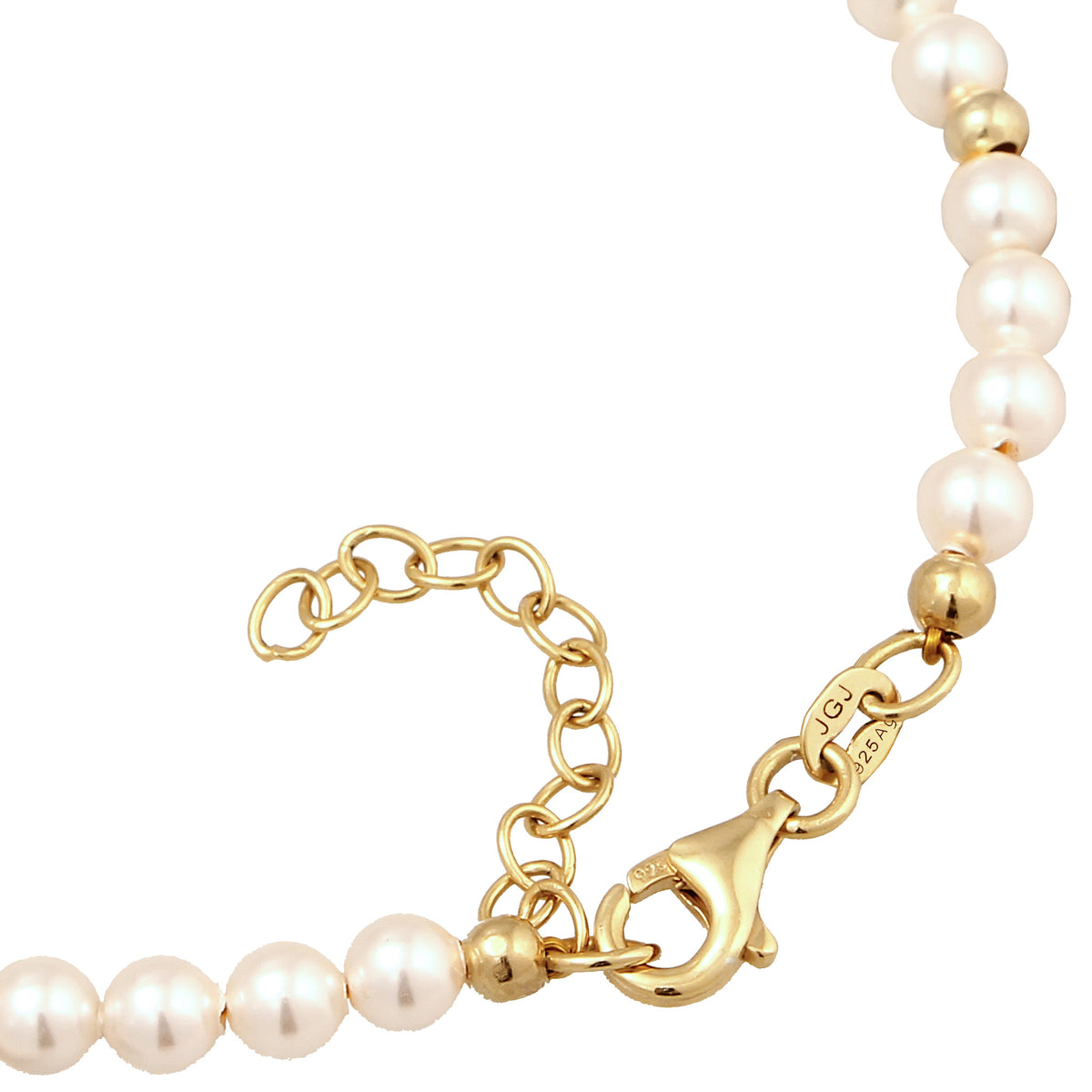 Gold - Elli | Armband | mit Perlen von Swarovski® (Weiß) | 925 Sterling Silber vergoldet