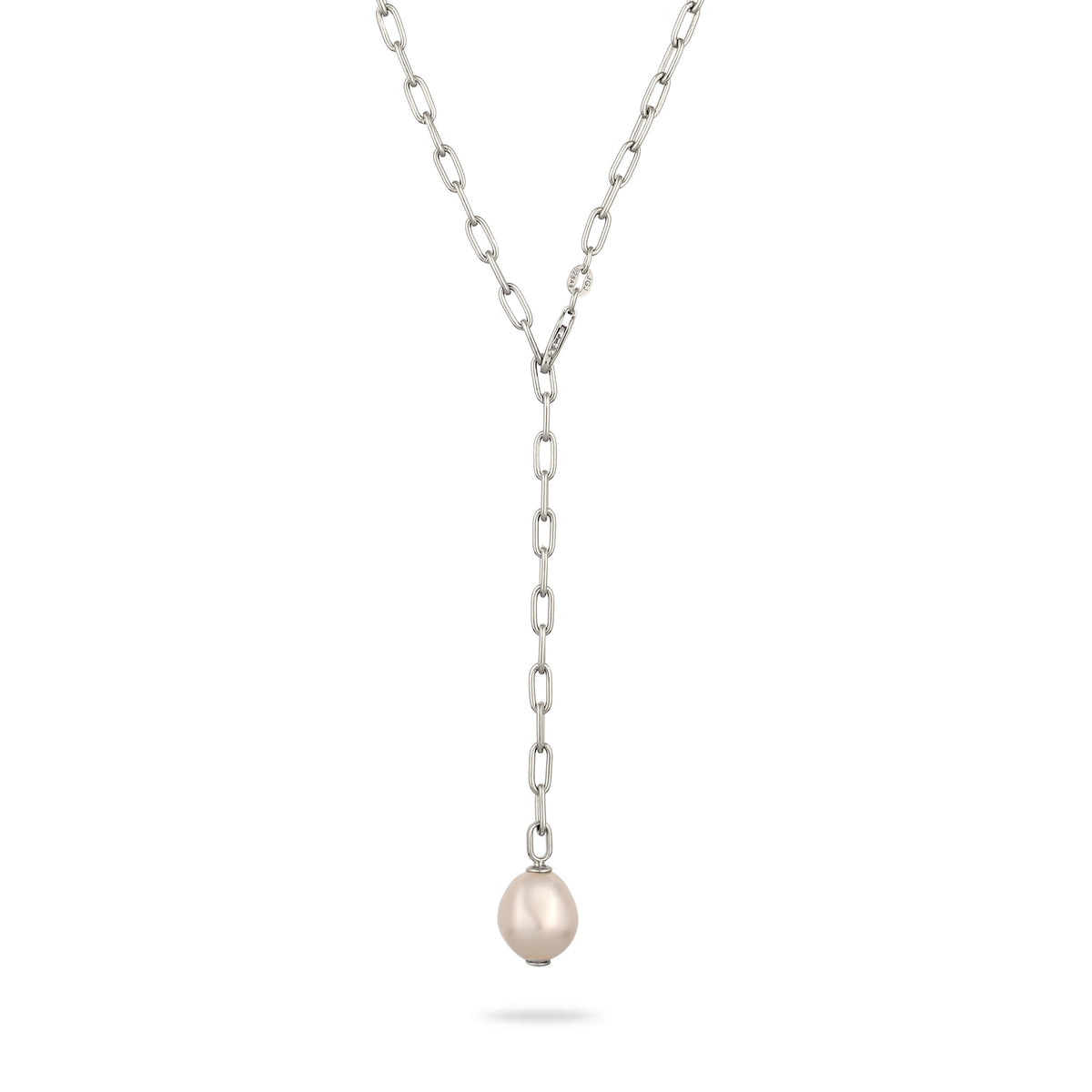 Silber - Elli | Y-Kette | Perle von Swarovski® (Weiß) | 925 Sterling Silber
