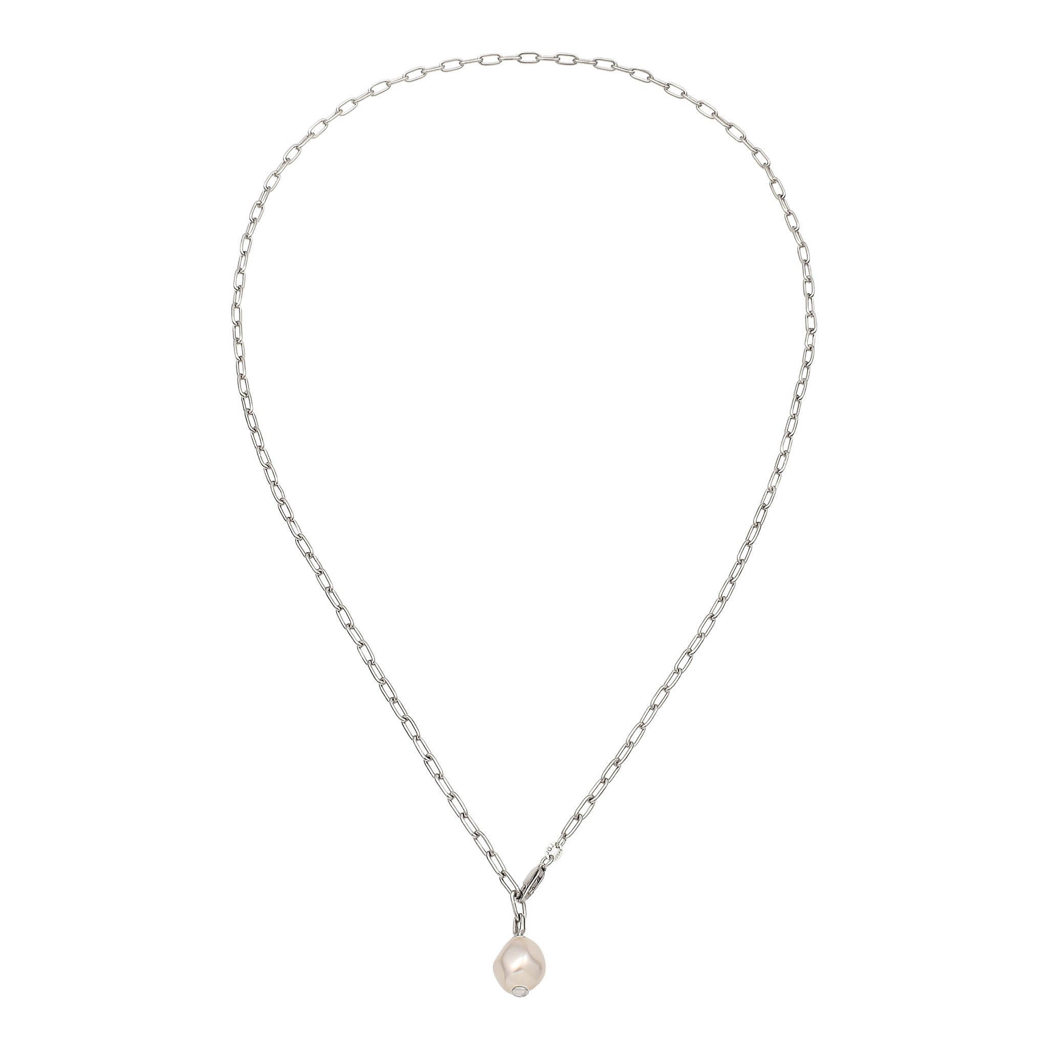 Silber - Elli | Y-Kette | Perle von Swarovski® (Weiß) | 925 Sterling Silber