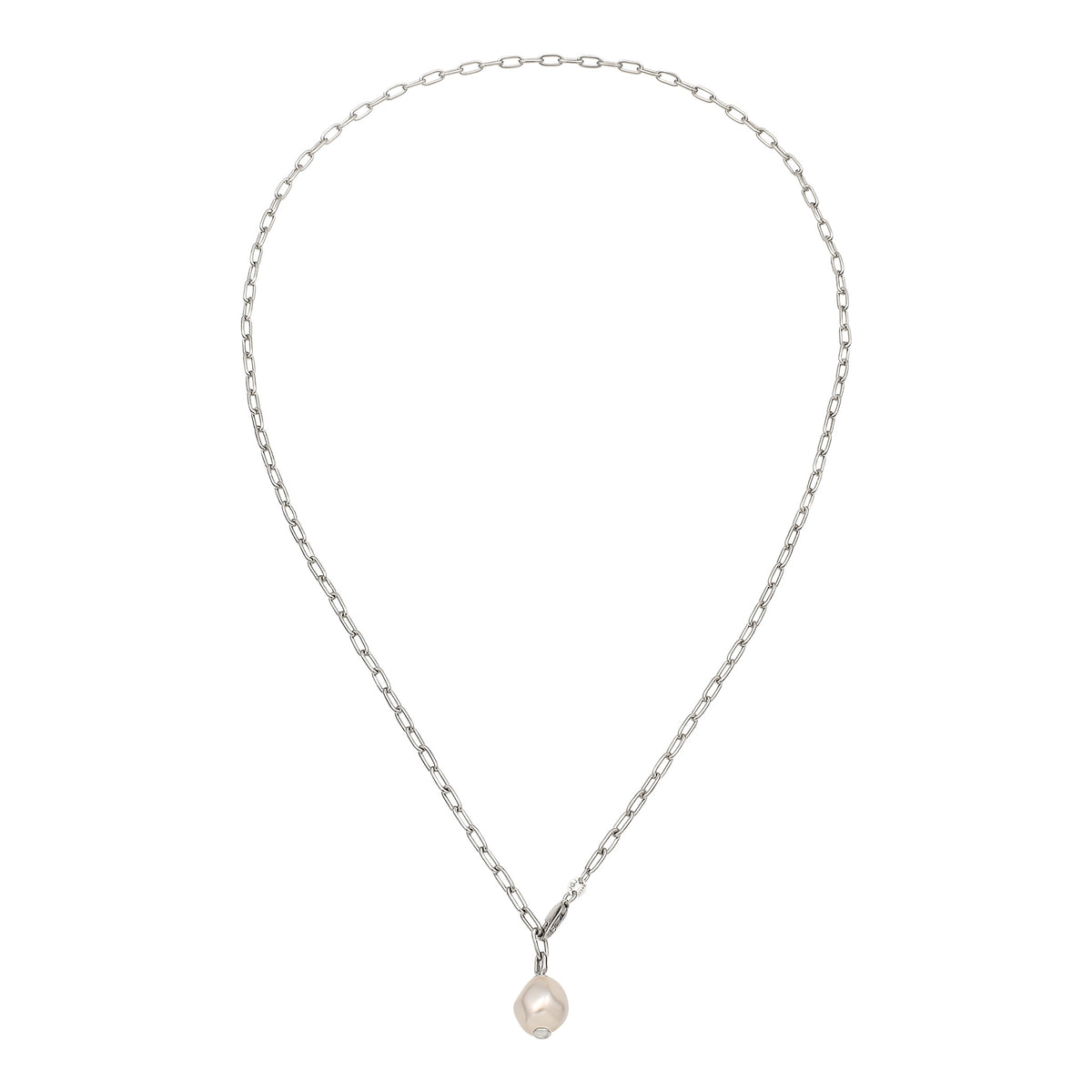 Silber - Elli | Y-Kette | Perle von Swarovski® (Weiß) | 925 Sterling Silber