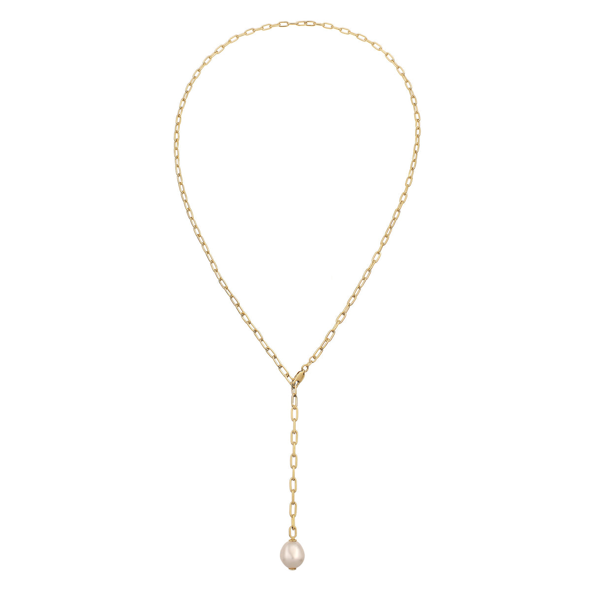 Gold - Elli | Y-Kette | Perle von Swarovski® (Weiß) | 925 Sterling Silber vergoldet