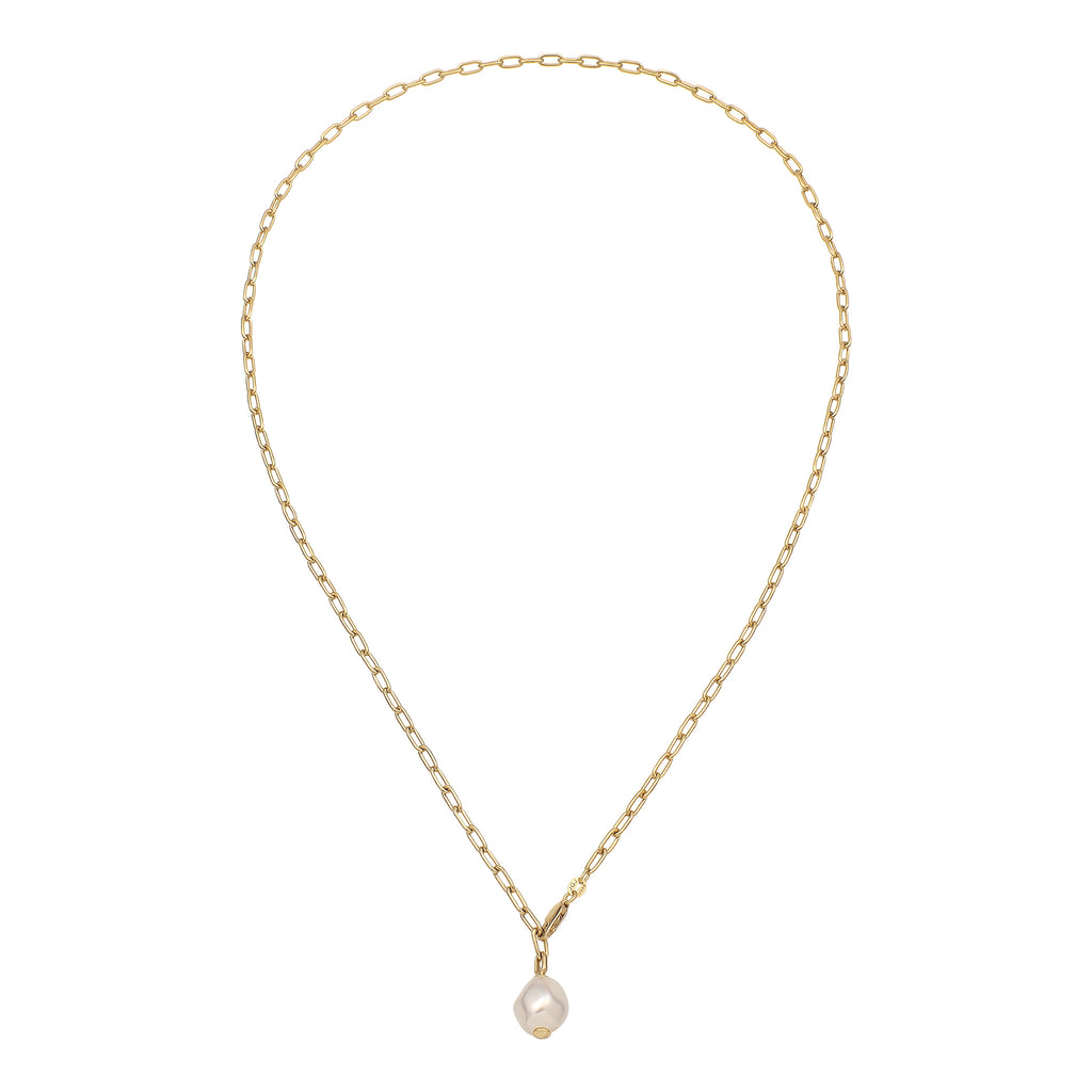 Gold - Elli | Y-Kette | Perle von Swarovski® (Weiß) | 925 Sterling Silber vergoldet